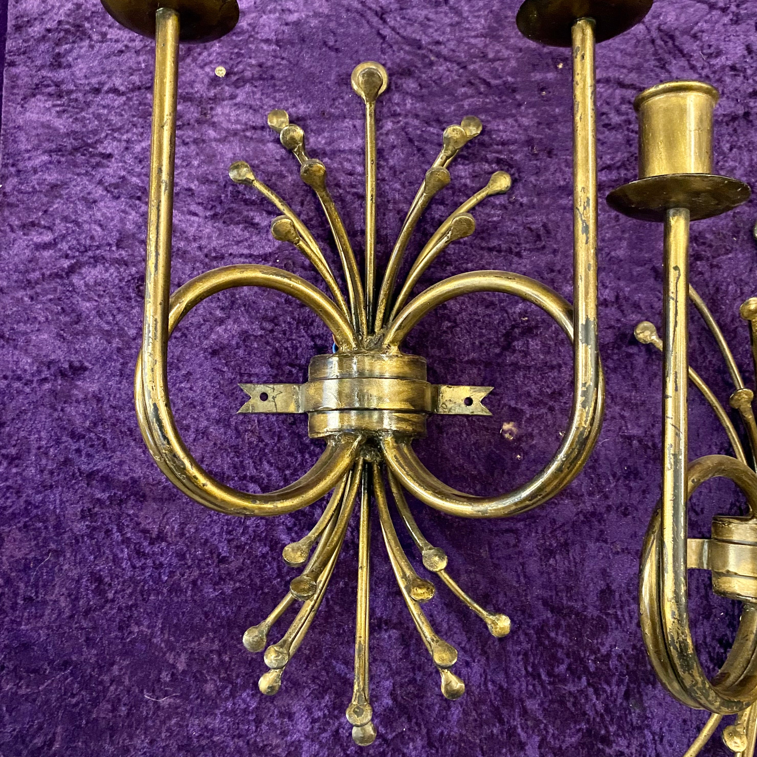 A Pair of Bronzed Metal Sconces