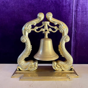 An Antique Asian Brass Bell with Koi Fish