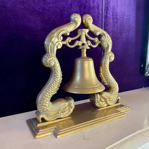 An Antique Asian Brass Bell with Koi Fish