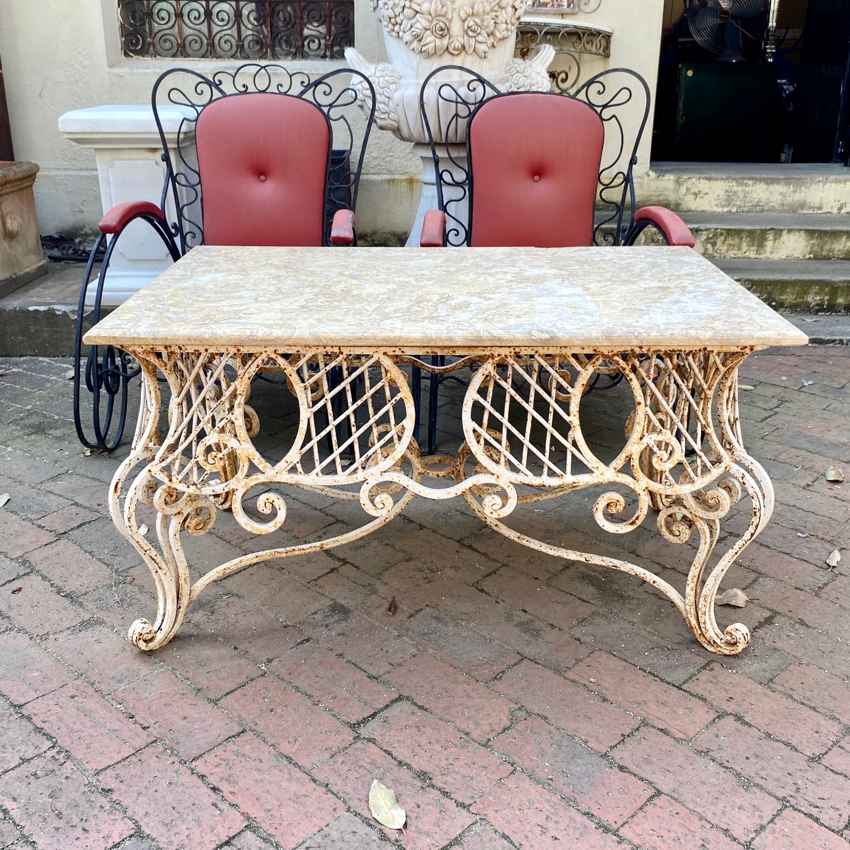 Rustic Wrought Iron Coffee Table - SOLD