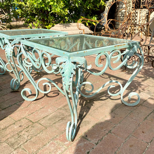 Rustic Wrought Iron Side Tables