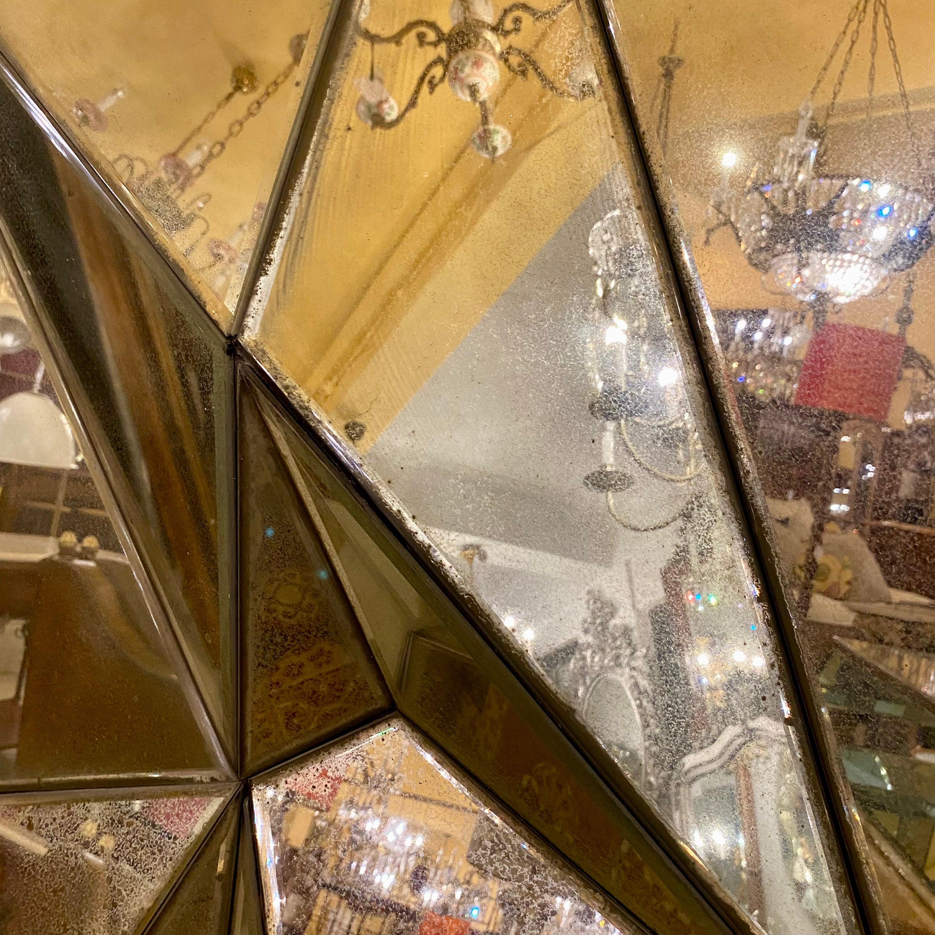 Contemporary Rectangular Faceted Mirror