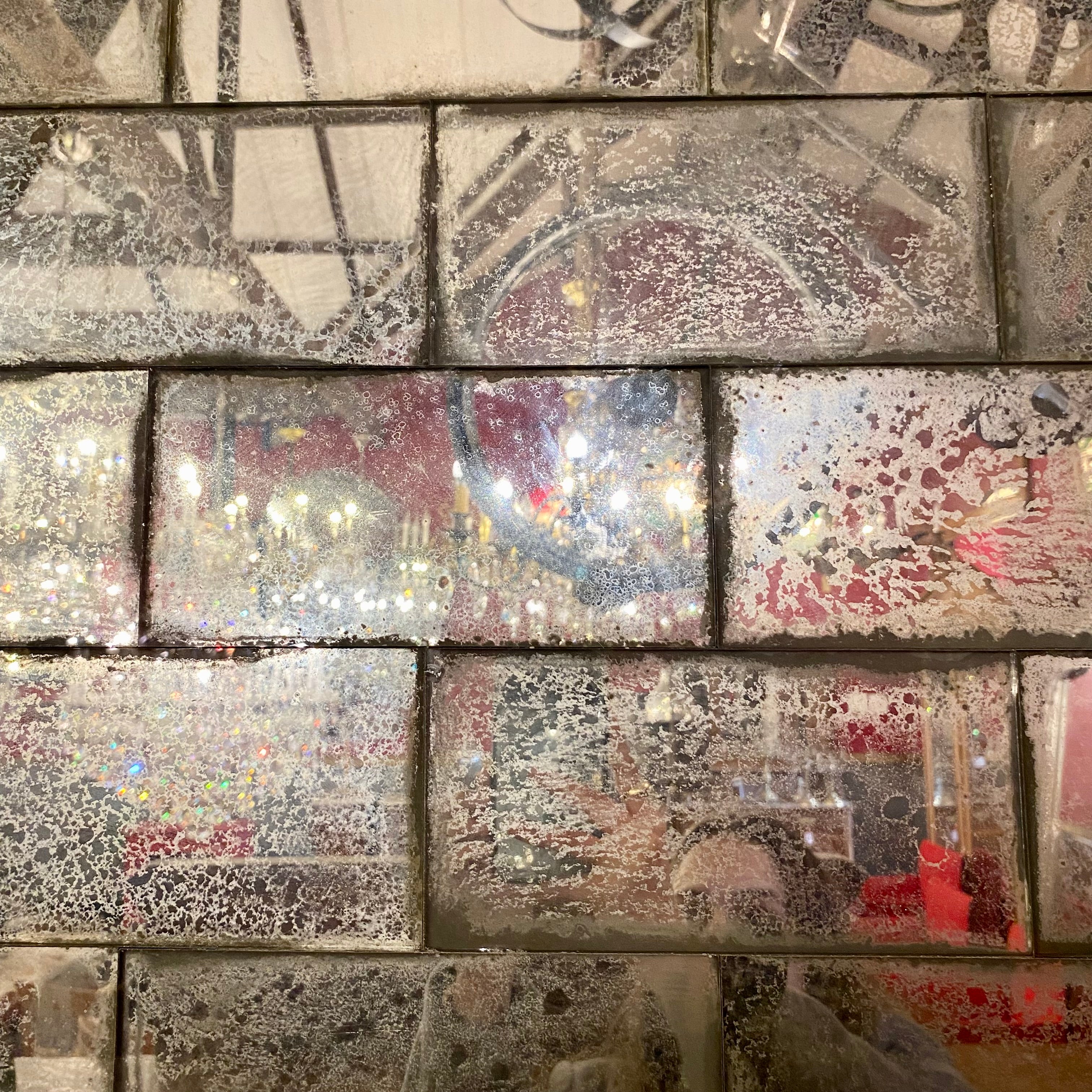 Aged Brick Panel Mirror