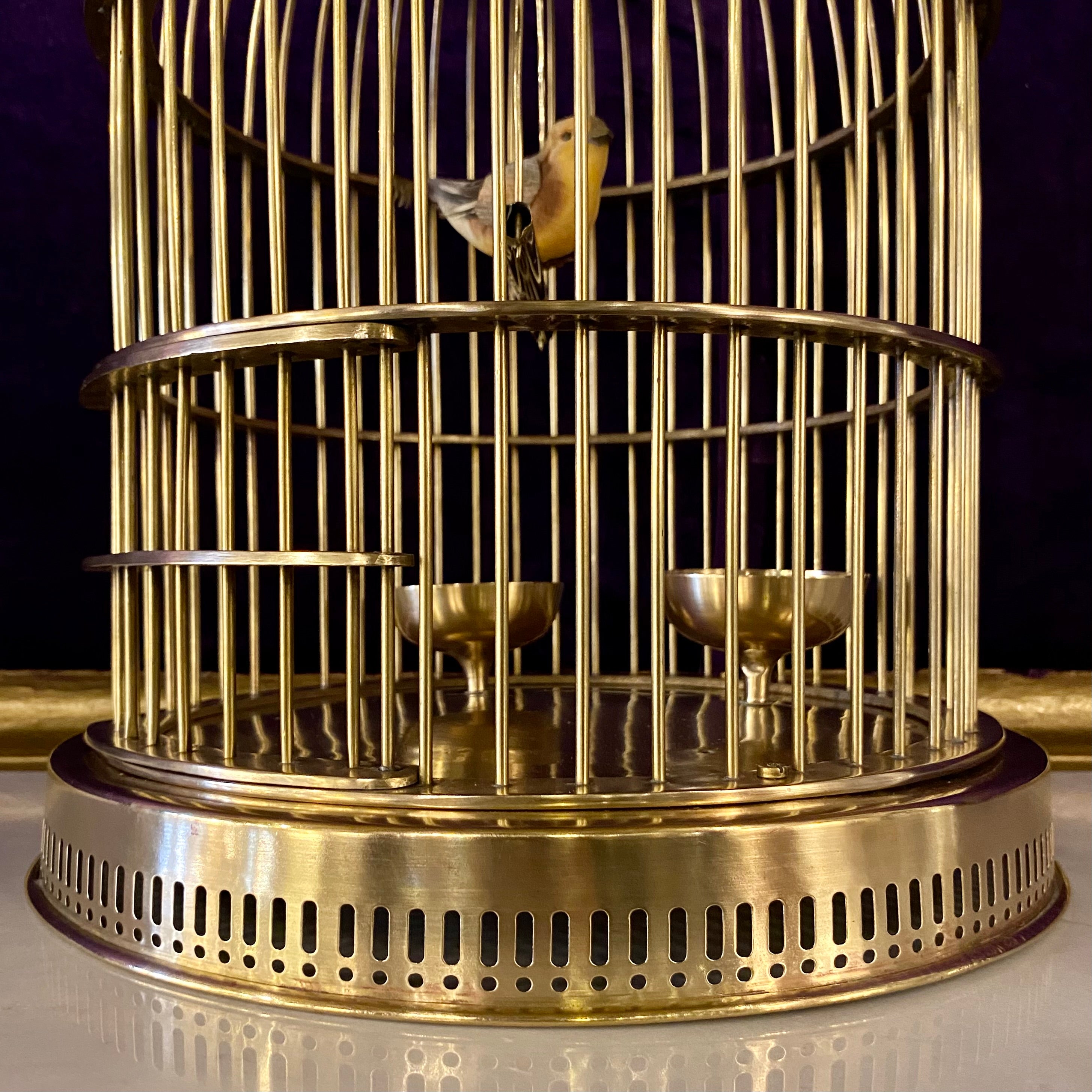 Vintage Polished Brass Bird Cage