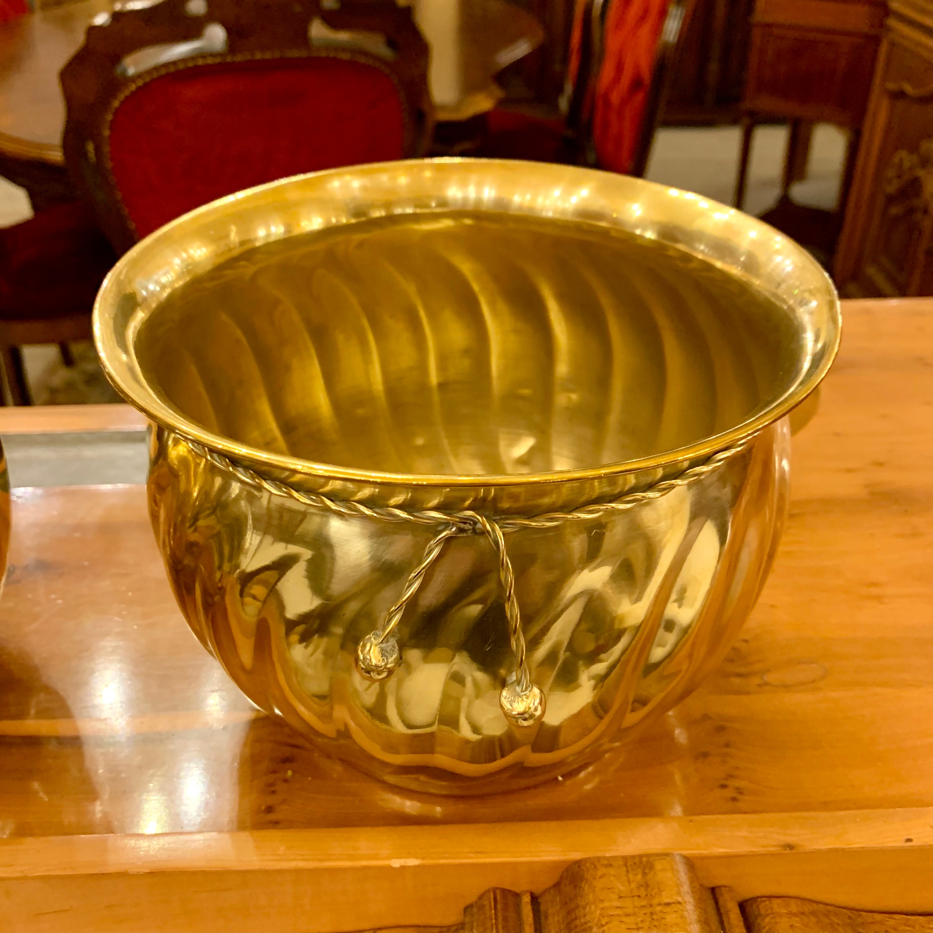 Antique Trio of Brass Pots