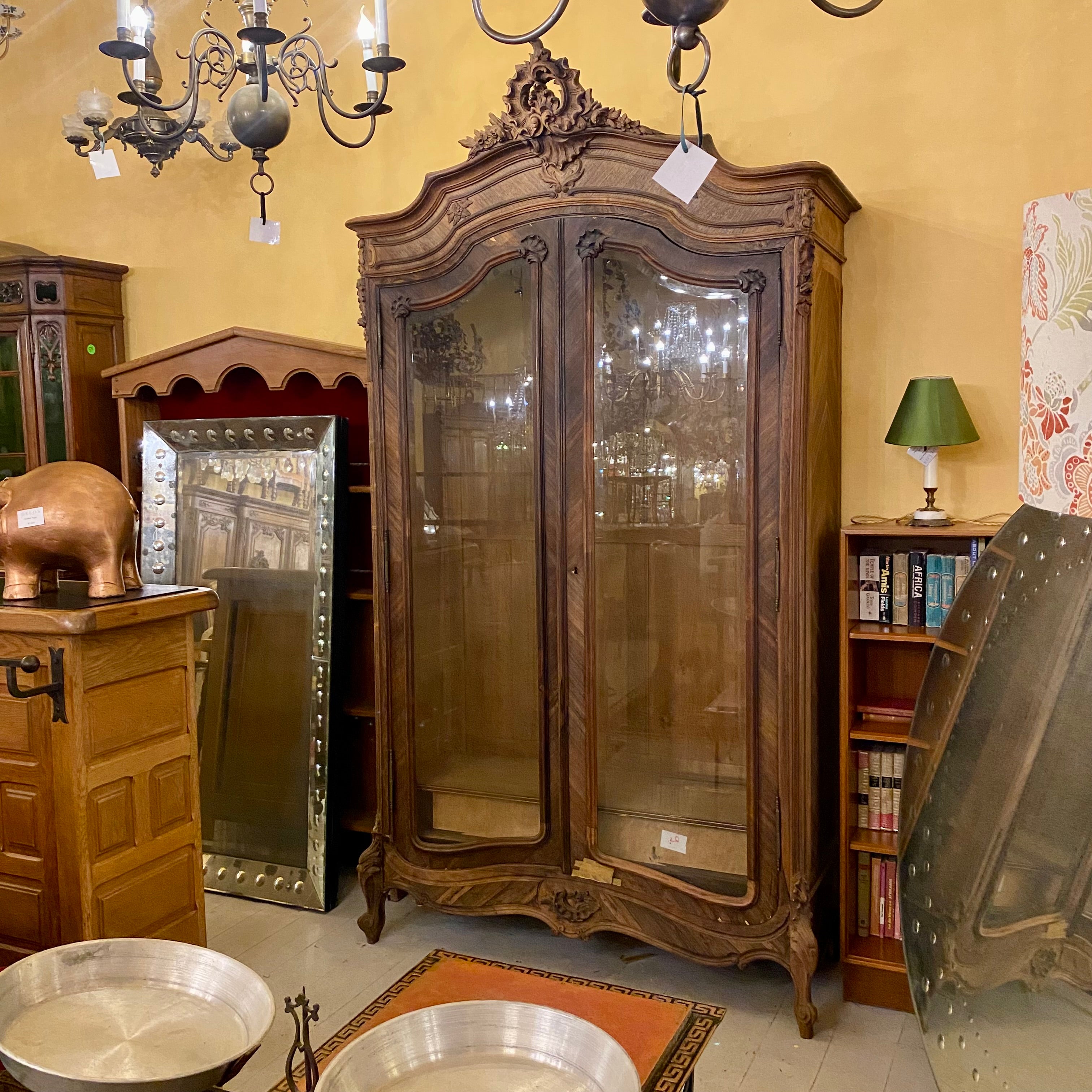 Antique Walnut Display Cabinet