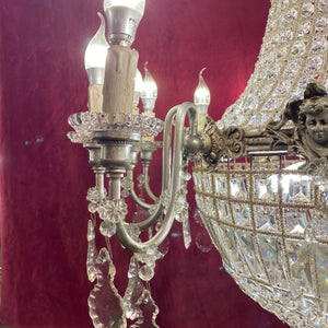 Beautiful Antique Crystal Neoclassical Chandelier