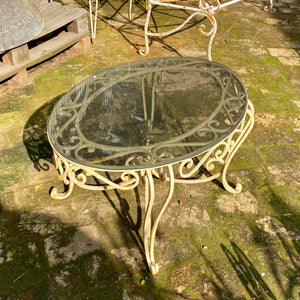 Oval Wrought Iron Coffee Table