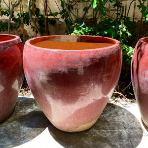 Burgundy Red Glazed Terracotta Pots
