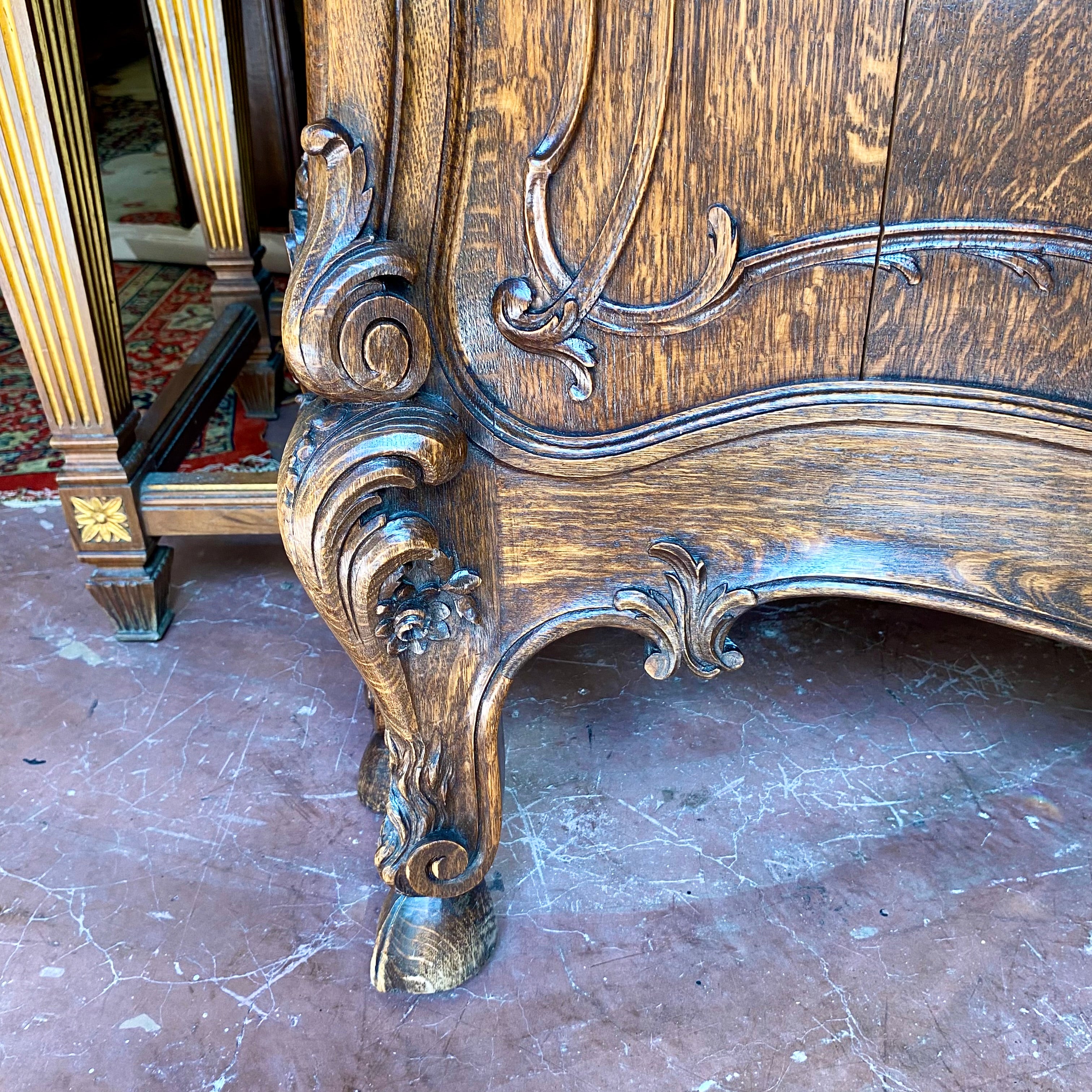 Magnificent Antique French Oak Bed - Queen - SOLD