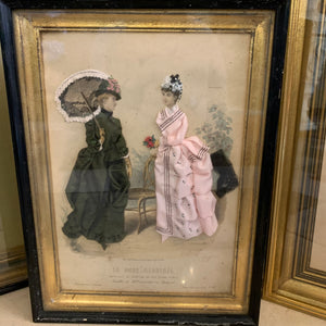 Vintage Framed Victorian Fashion Artworks