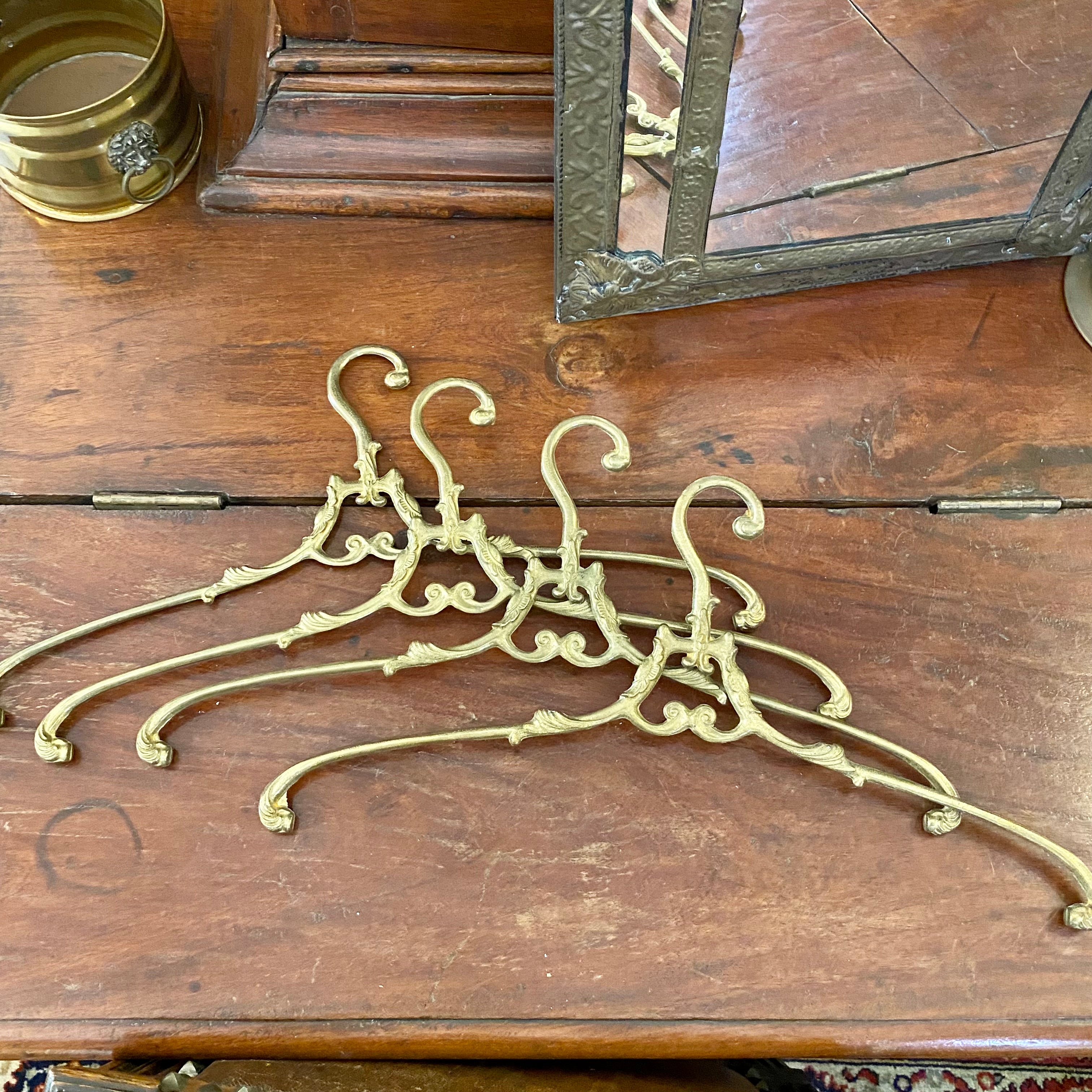 Set of Vintage Brass Coat Hangers