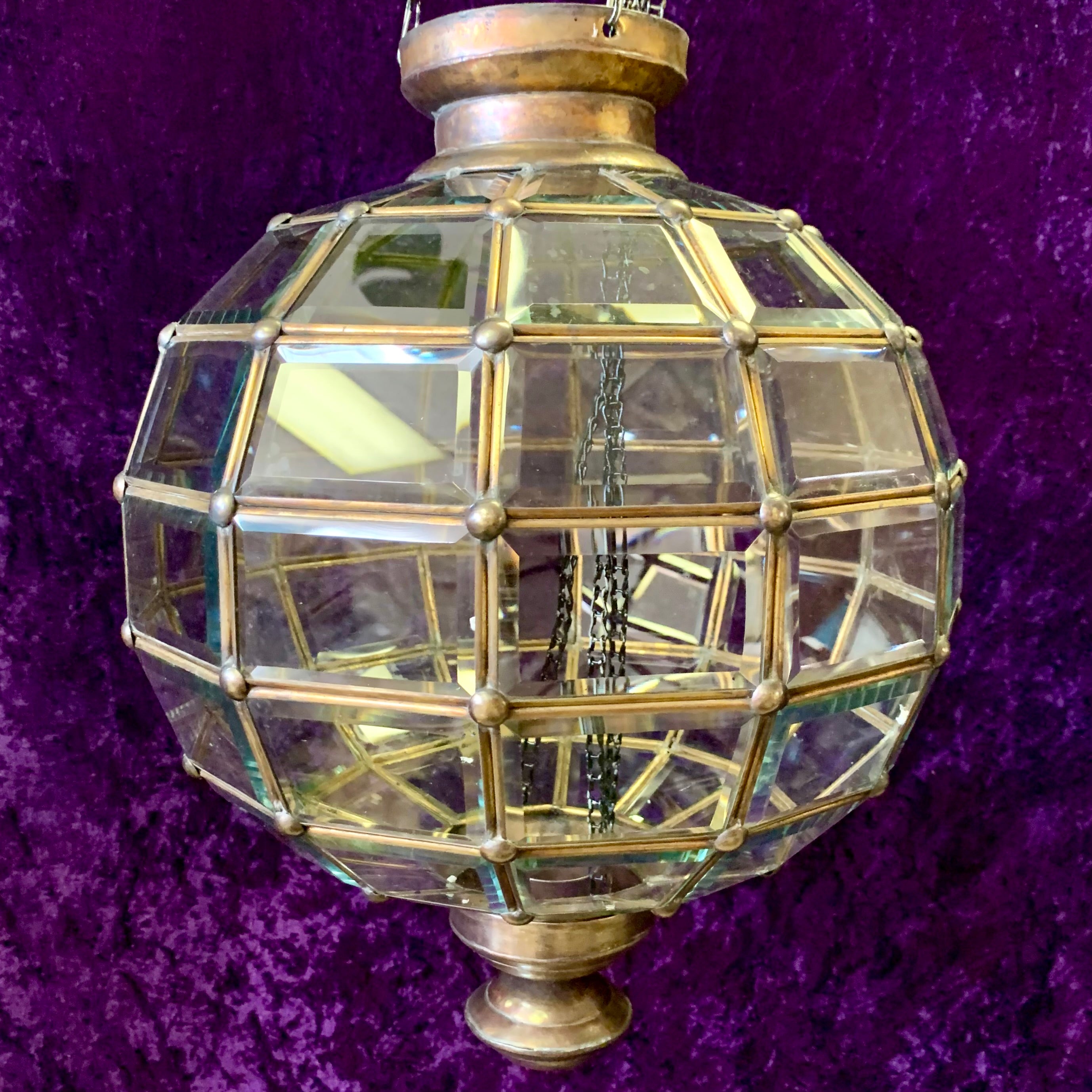 Aged Brass Bubble Lantern