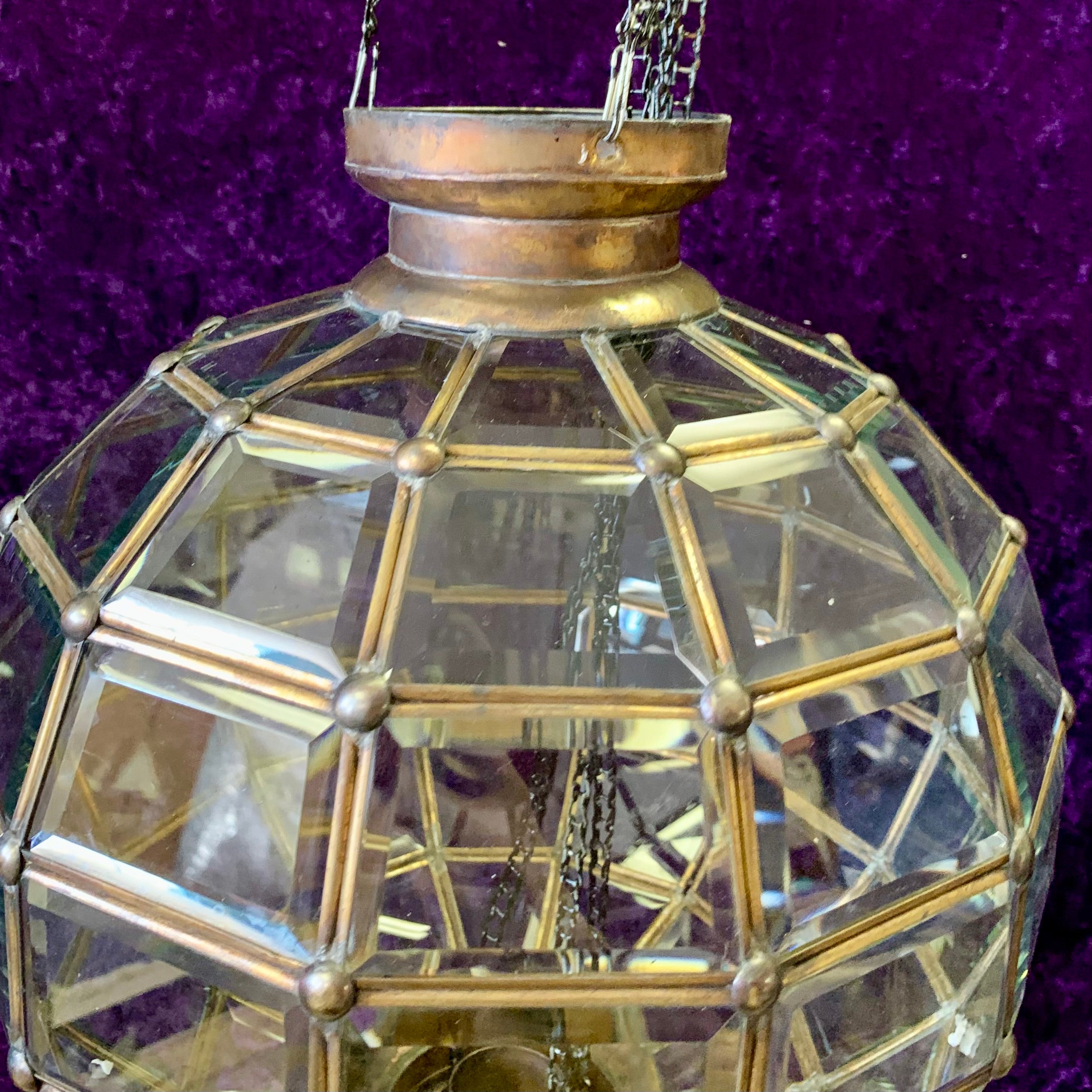 Aged Brass Bubble Lantern