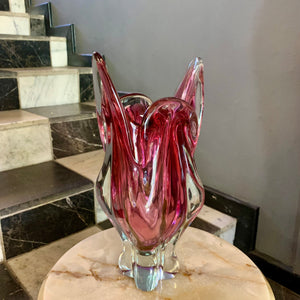 Stunning Pink Murano Glass Vases