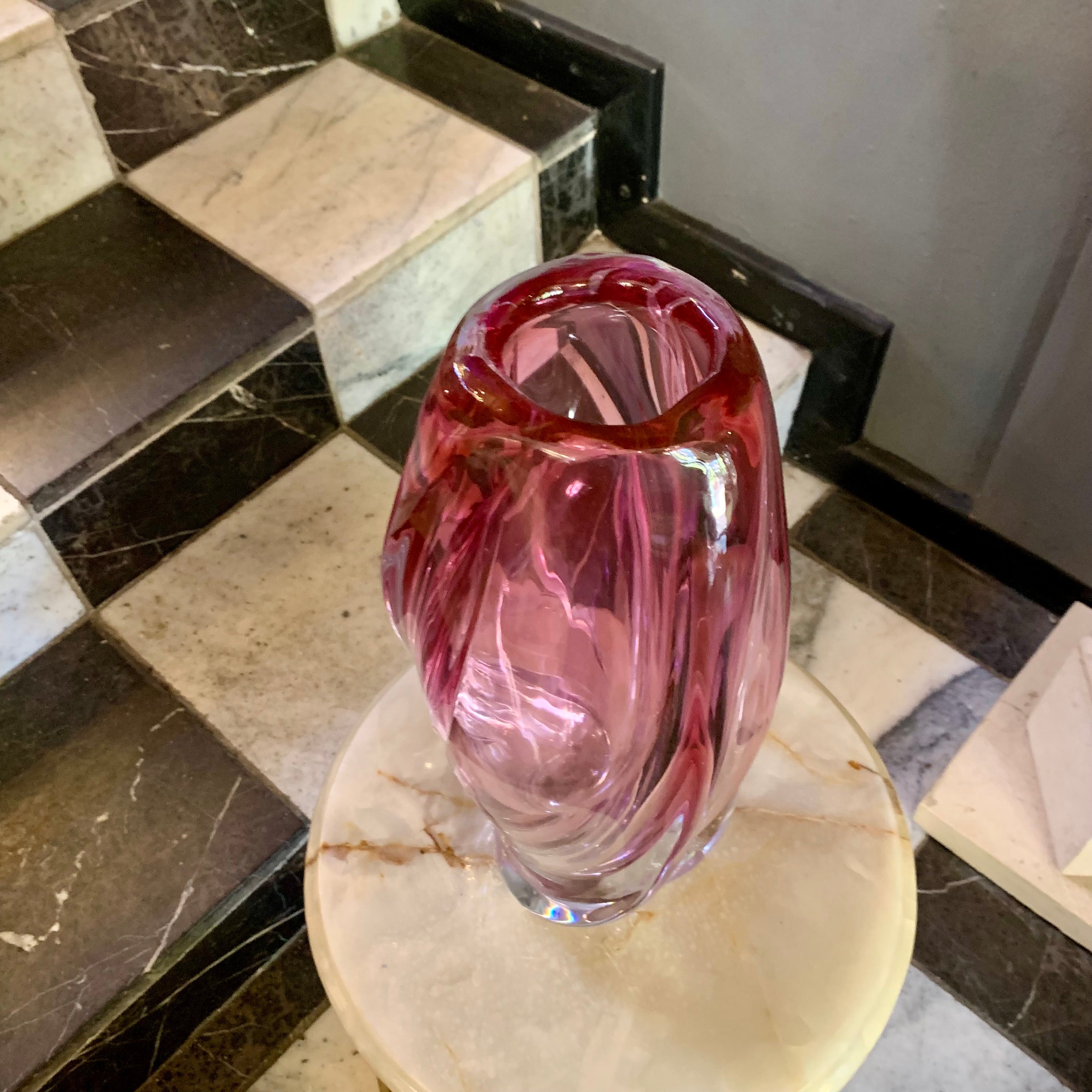 Stunning Pink Murano Glass Vases