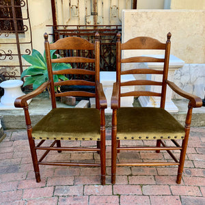 Antique Oak Dining Table with Chairs