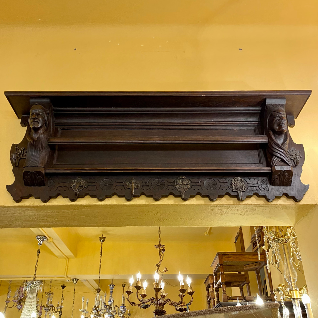 Dark Oak Tudor Coat Rack - SOLD