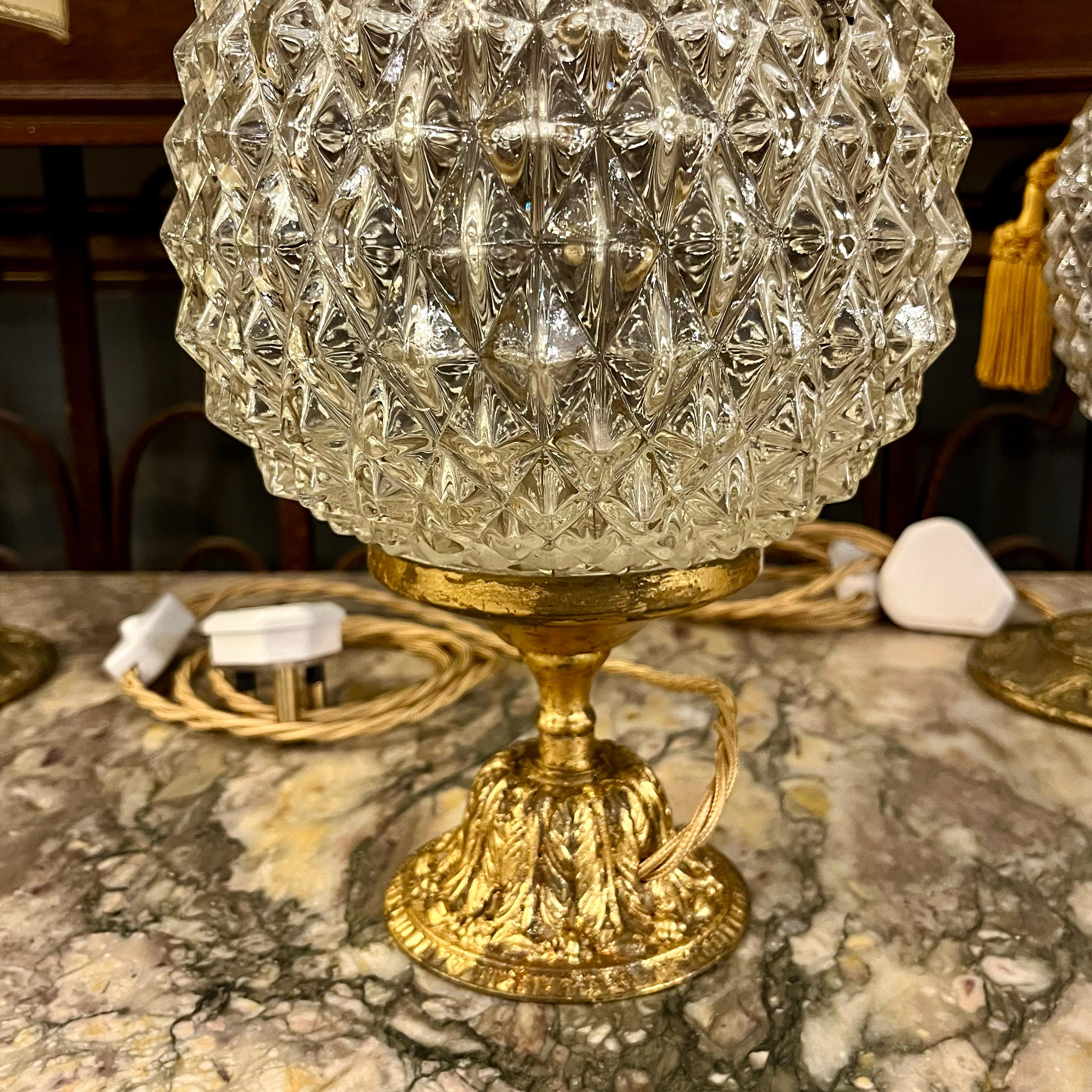 Trio of Antique Crystal Lamps -SOLD