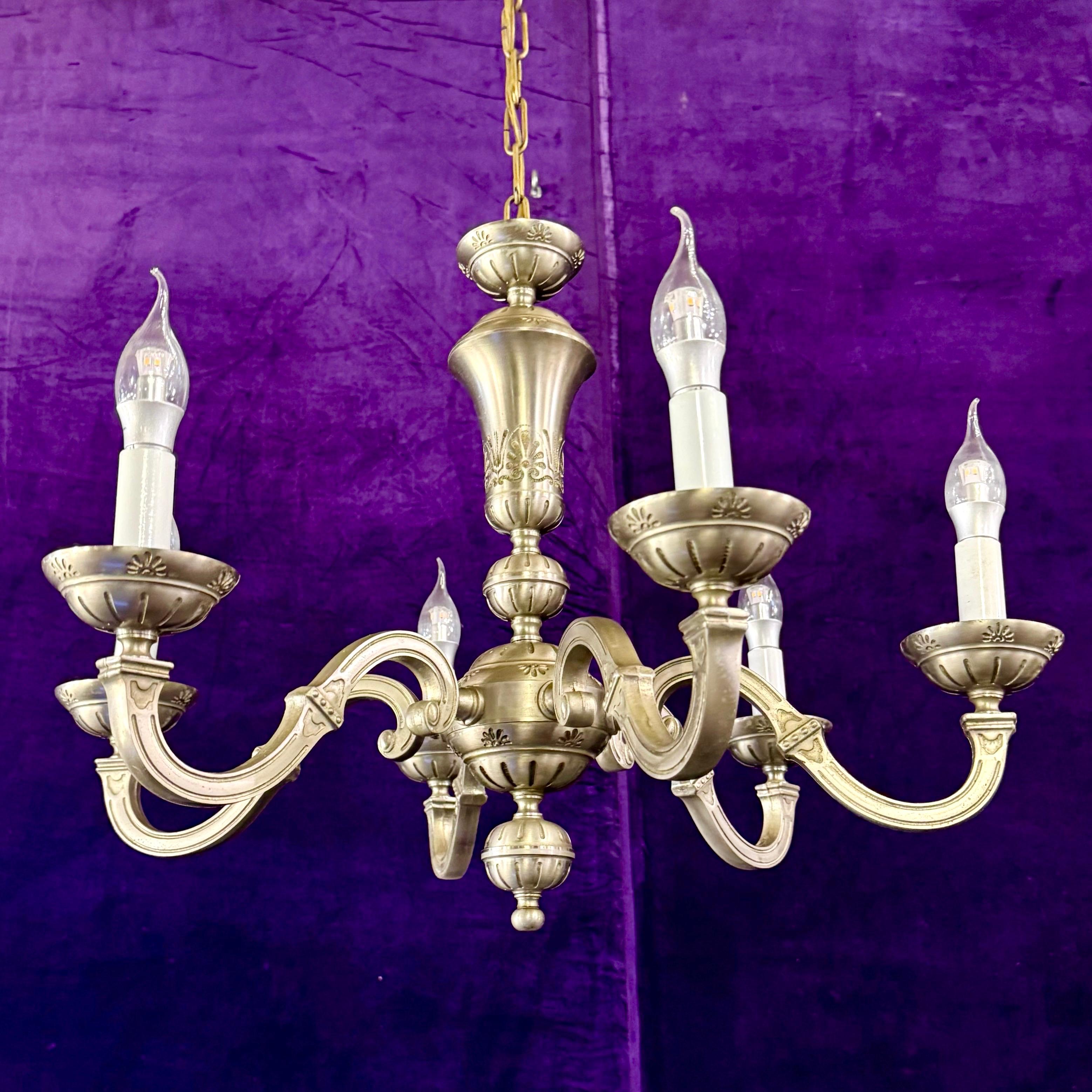 Aged Nickel Plated Chandelier