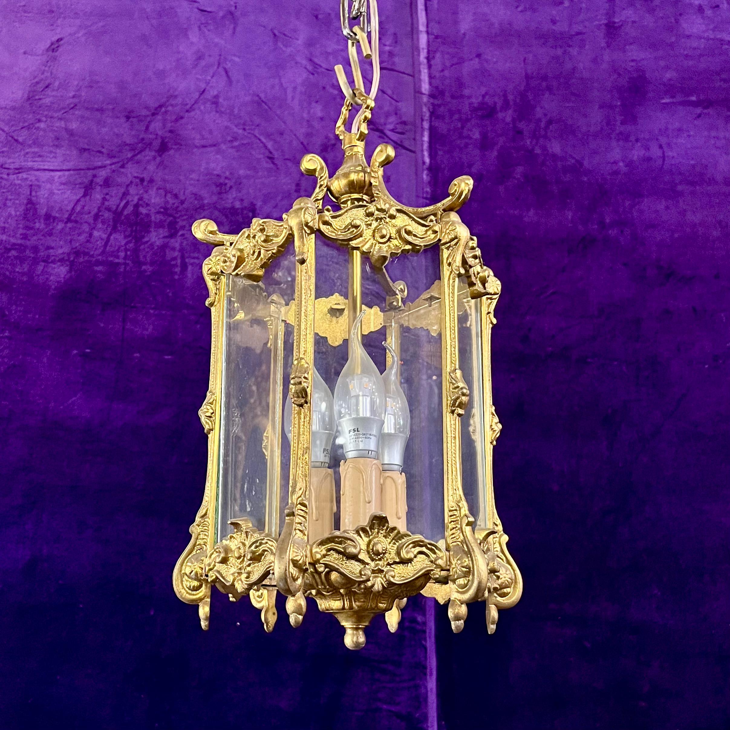 Antique French Brass Lantern