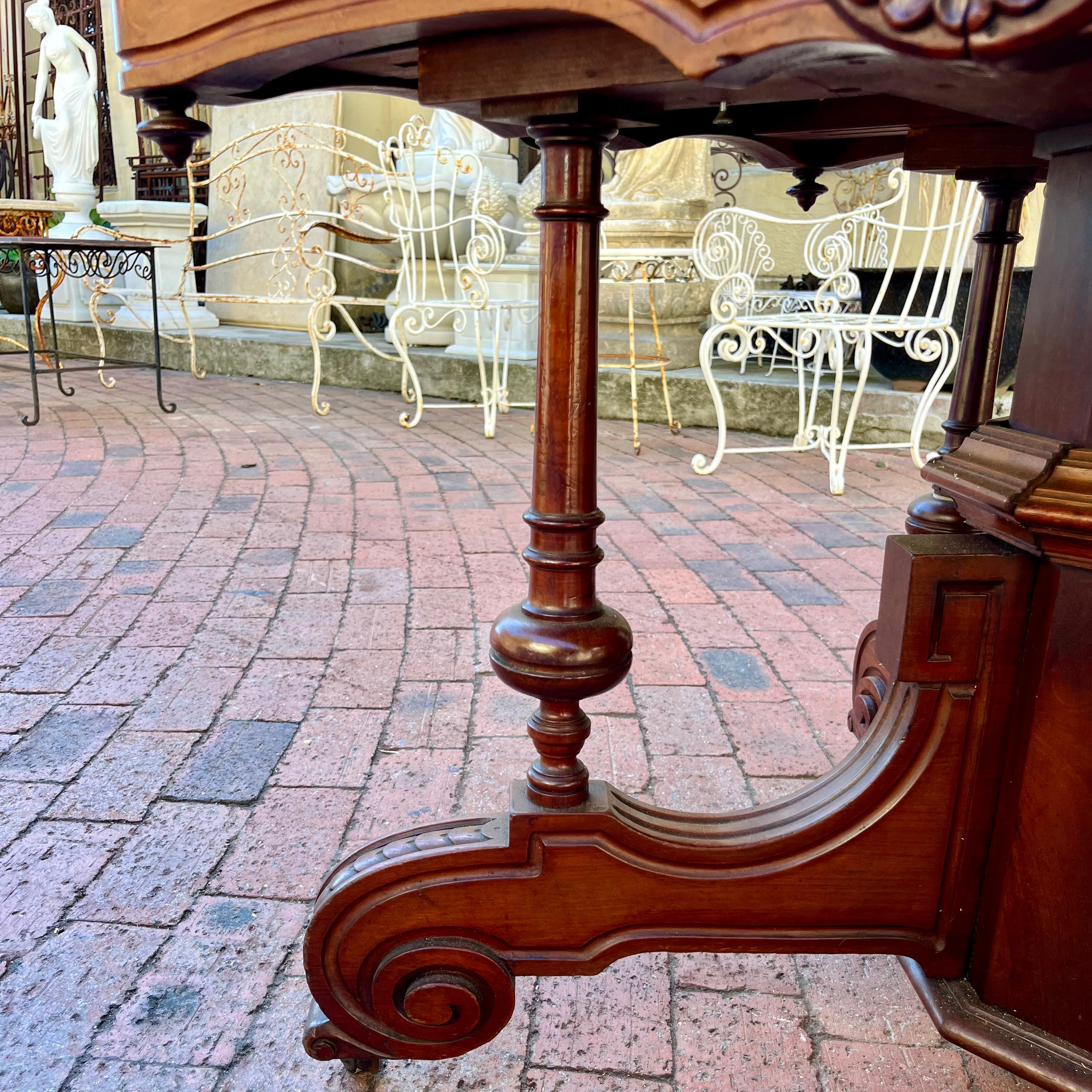 Victorian Mahogany Centre Table with Shell Carving, c. 1870
