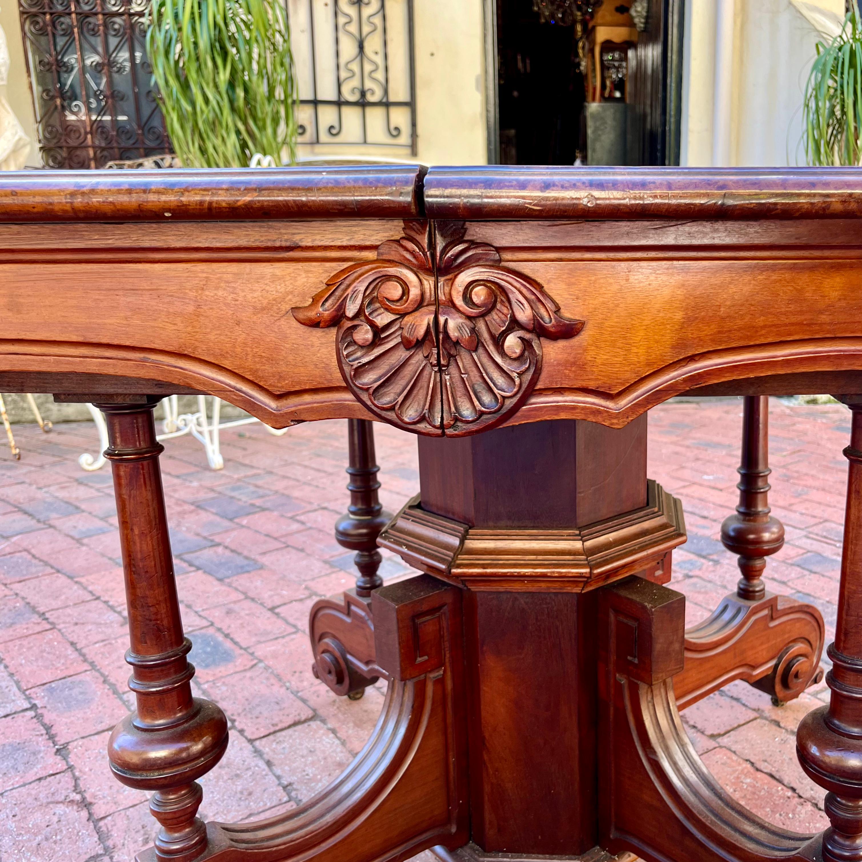 Victorian Mahogany Centre Table with Shell Carving, c. 1870
