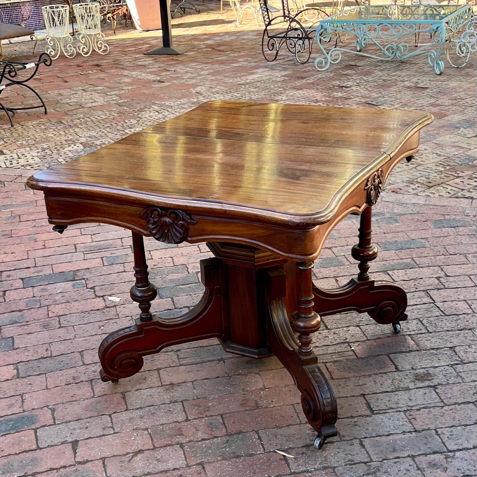 Victorian Mahogany Centre Table with Shell Carving, c. 1870