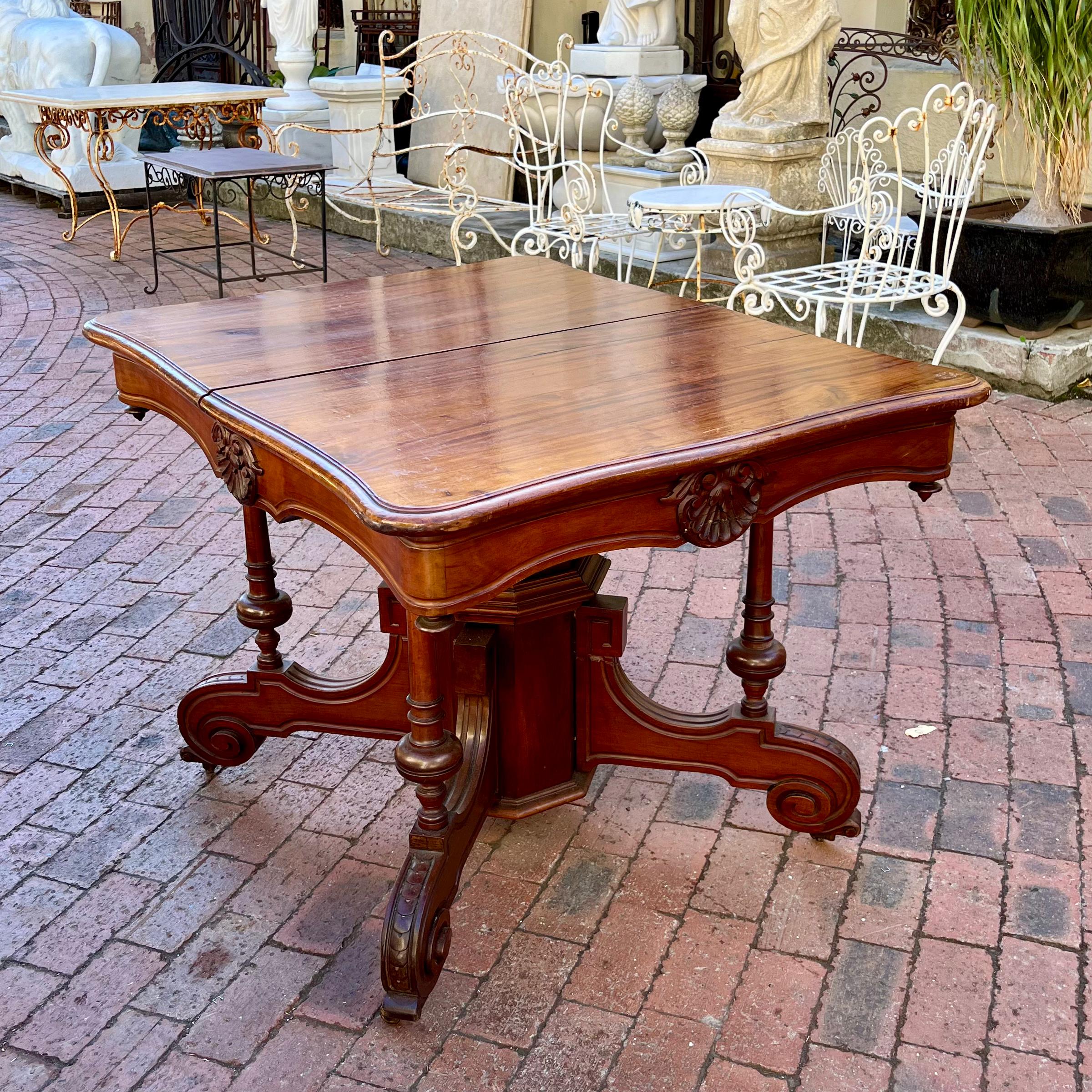 Victorian Mahogany Centre Table with Shell Carving, c. 1870