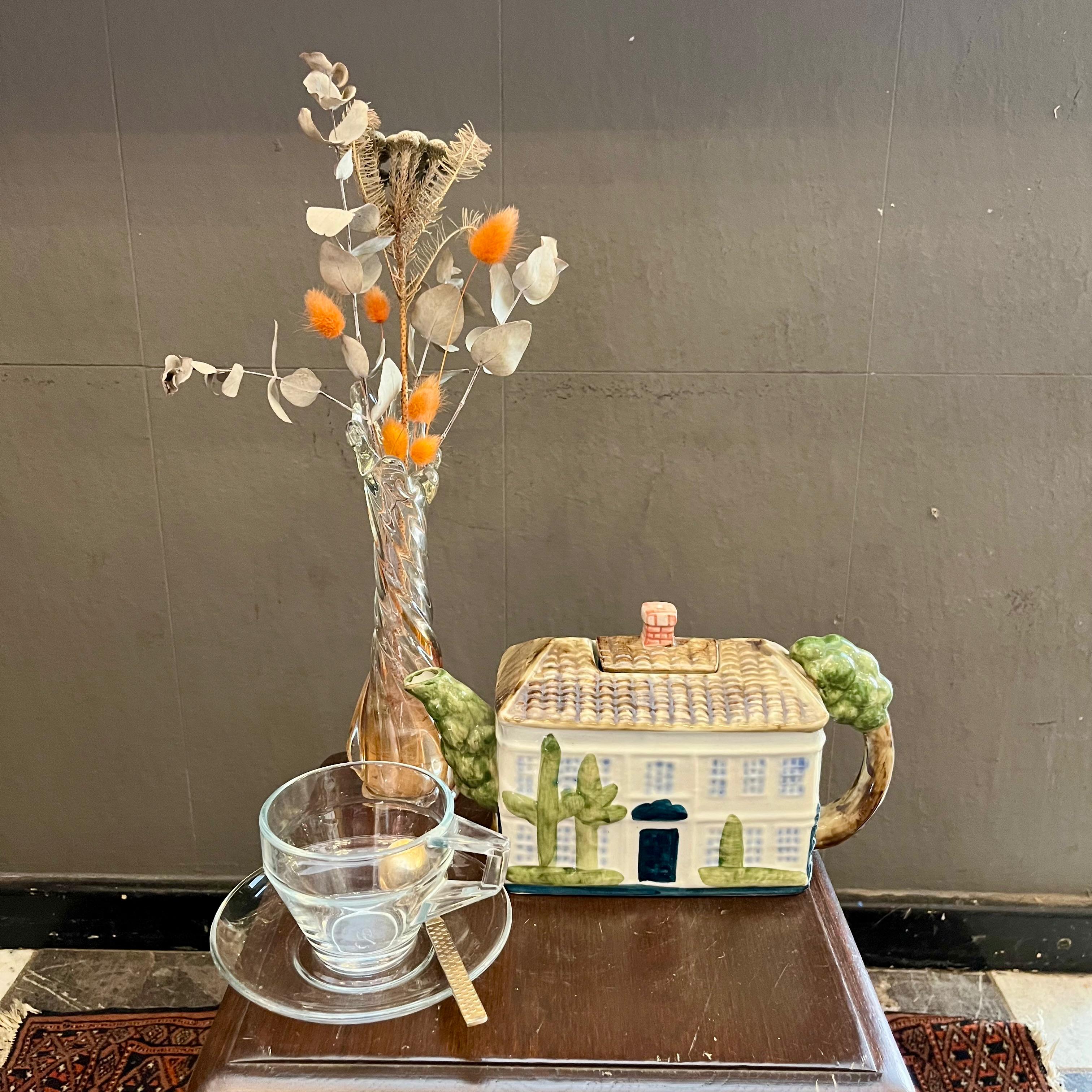 Adorable Vintage Teapot in the Form of a Cottage