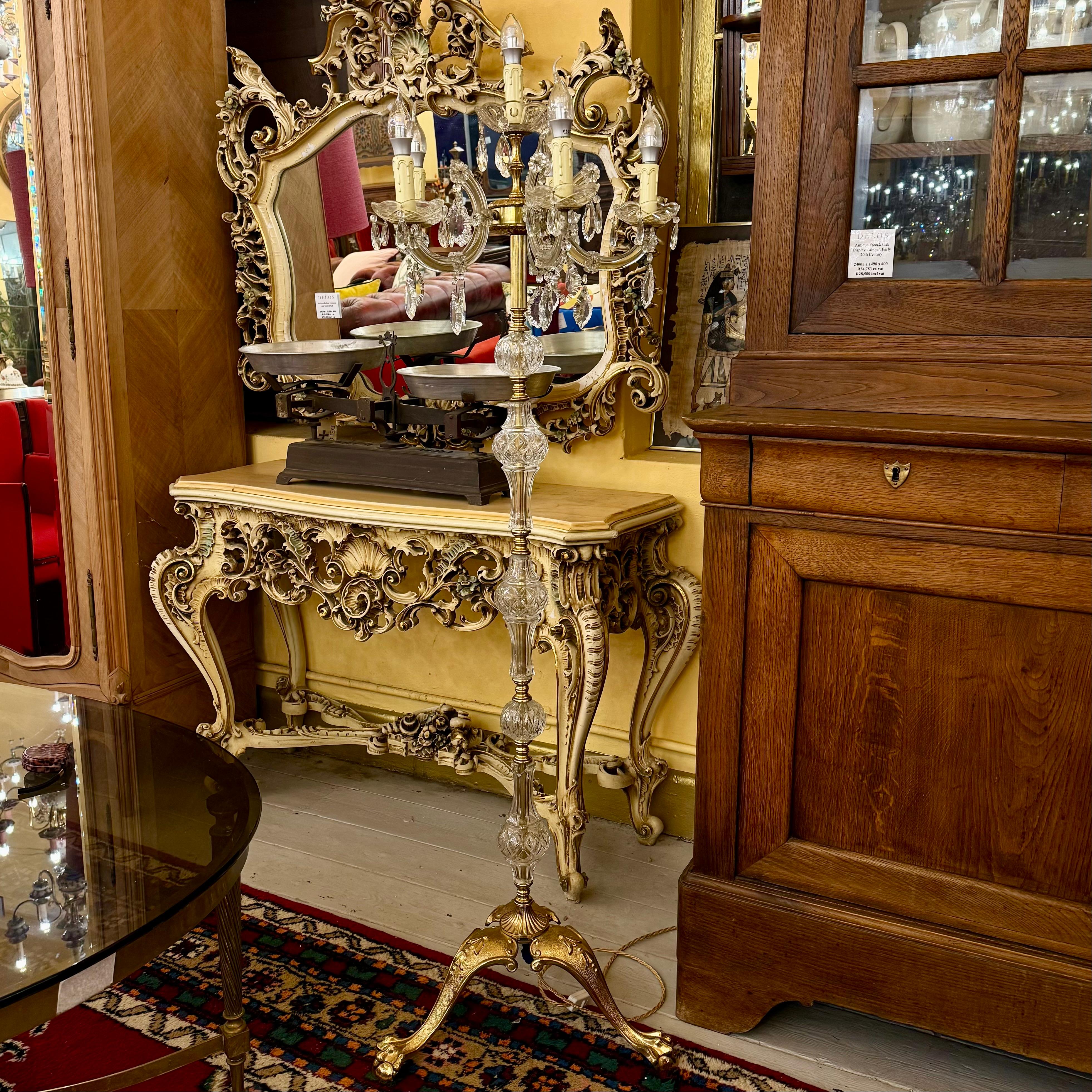 Near Pair of Italian Maria Theresa Candelabra Lamps