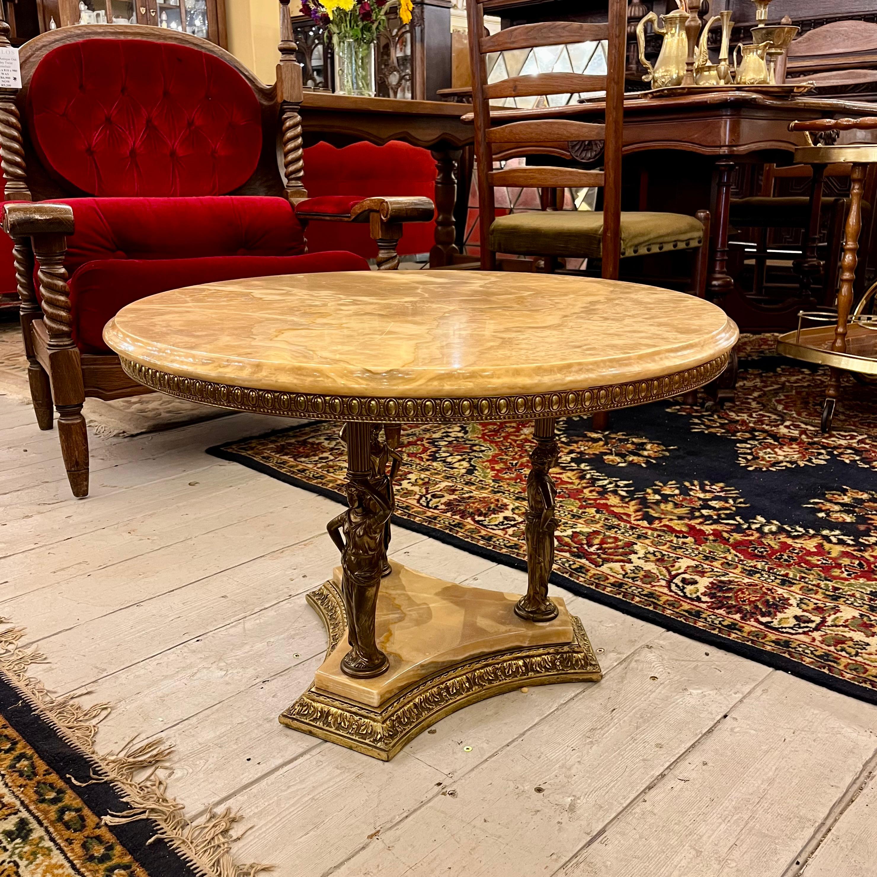 Neoclassical Onyx & Gilt Bronze Table, c.1920