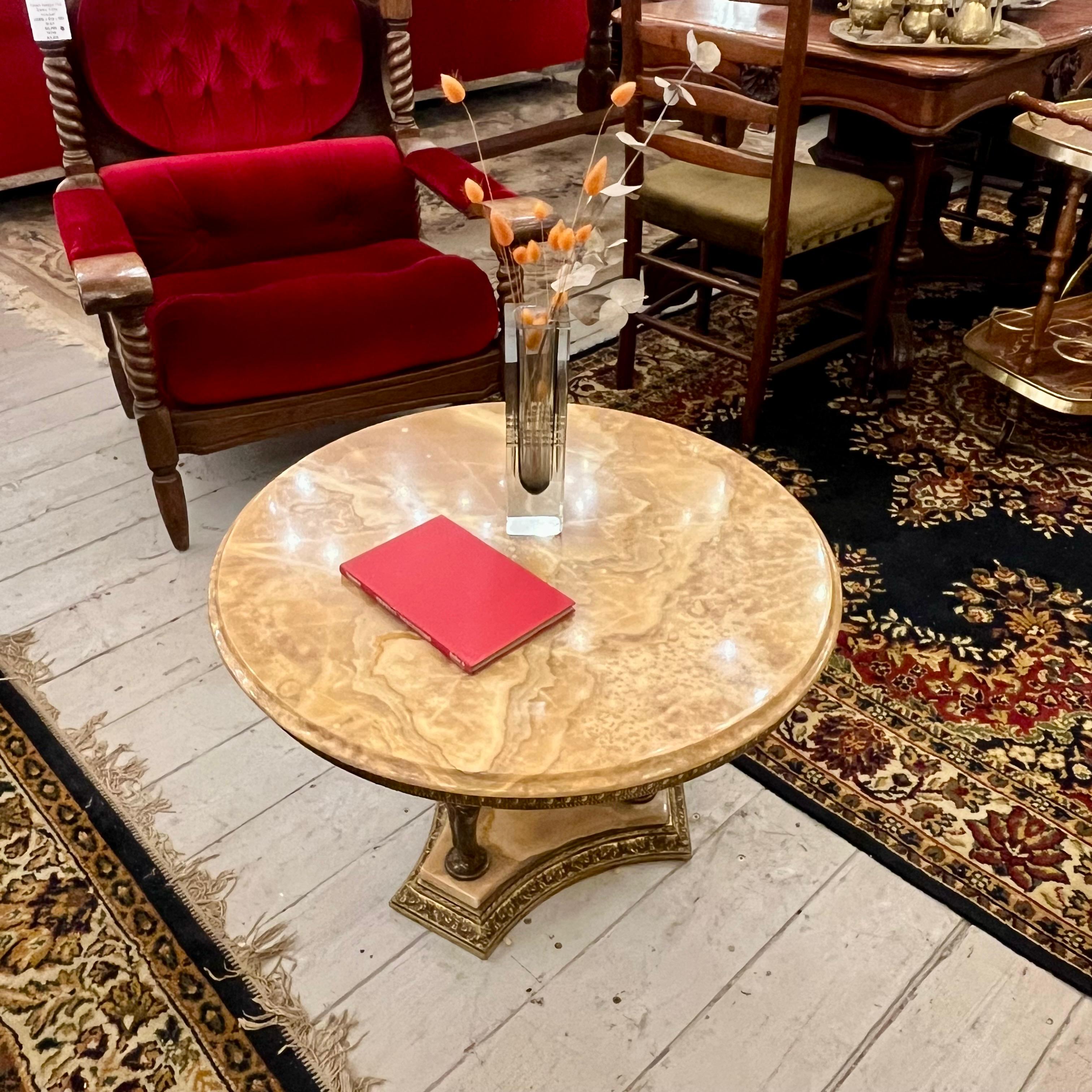 Neoclassical Onyx & Gilt Bronze Table, c.1920
