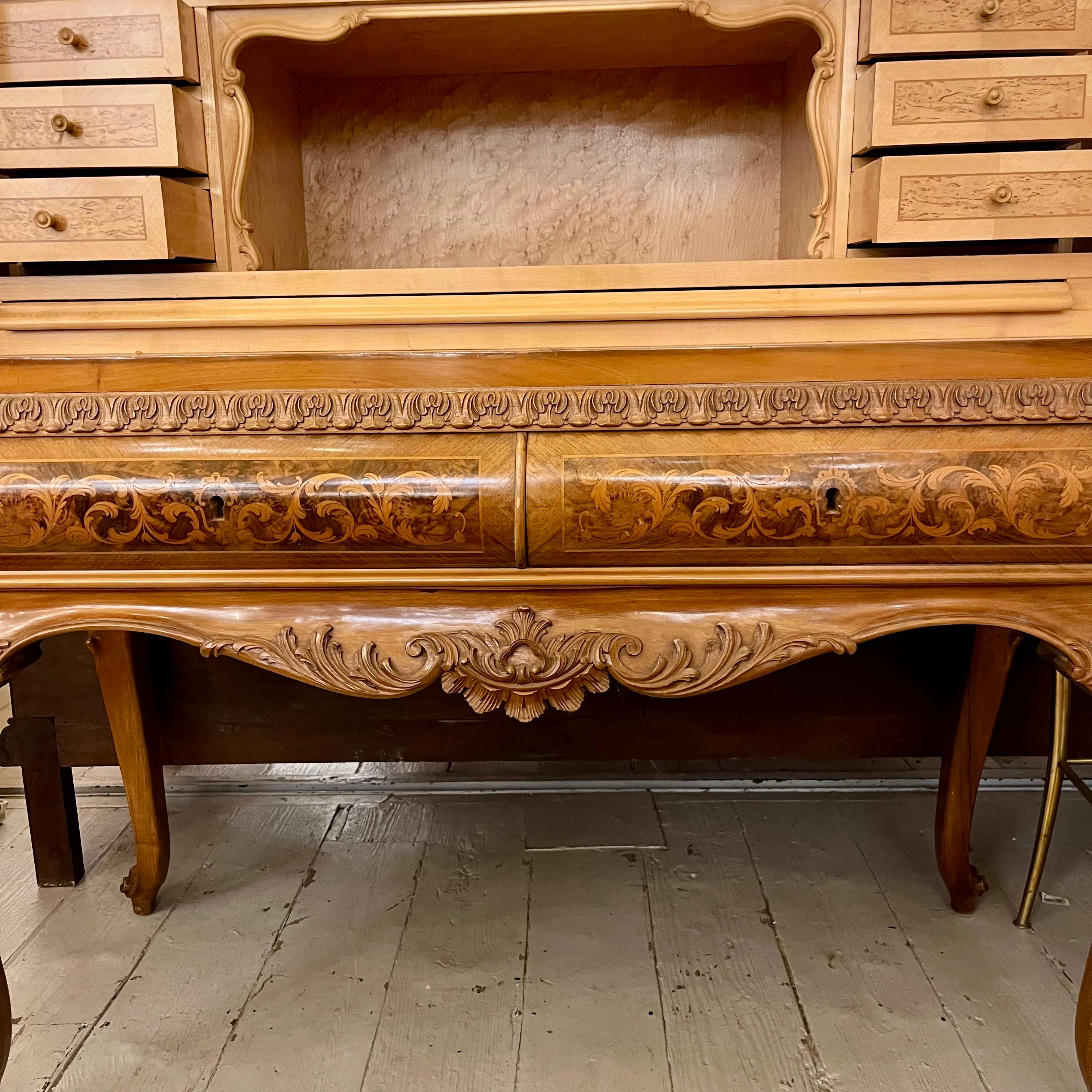 Italian Inlaid Walnut Secretaire, c. 1950s - SOLD