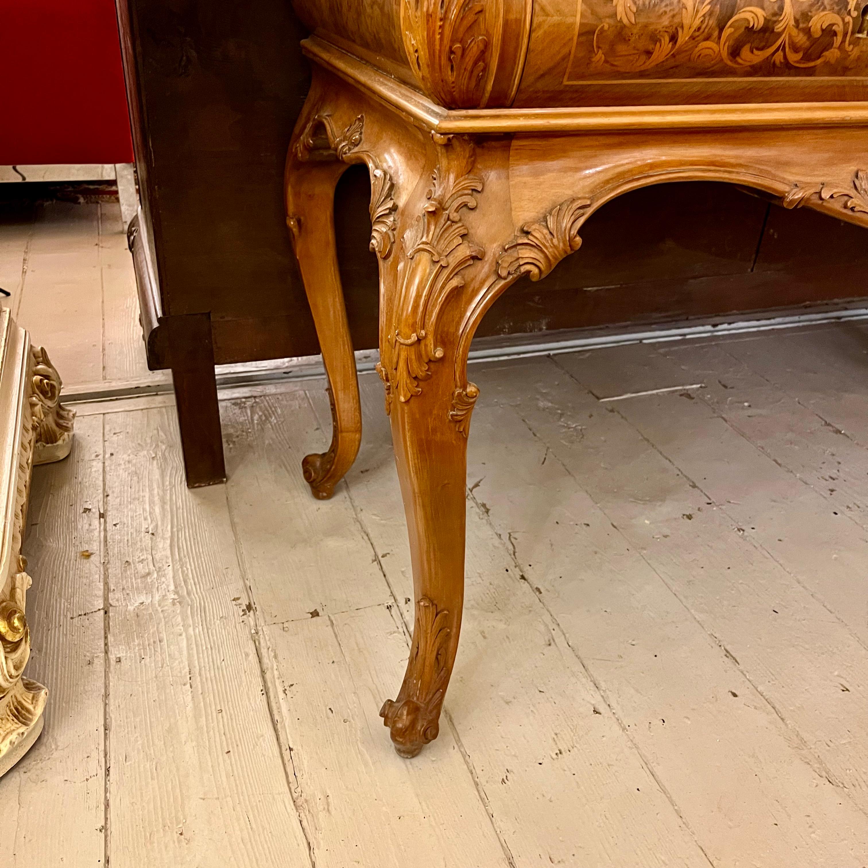 Italian Inlaid Walnut Secretaire, c. 1950s - SOLD