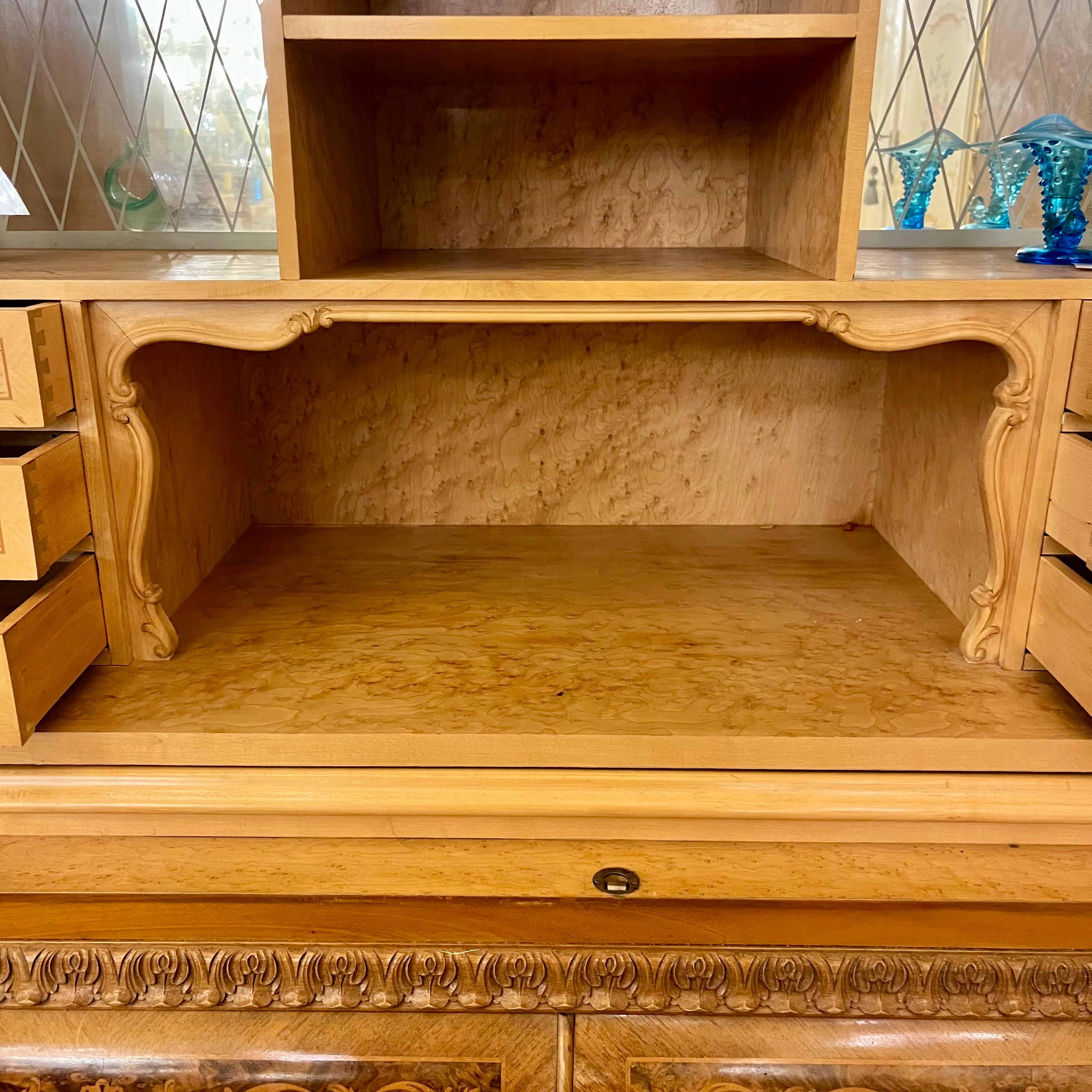 Italian Inlaid Walnut Secretaire, c. 1950s - SOLD
