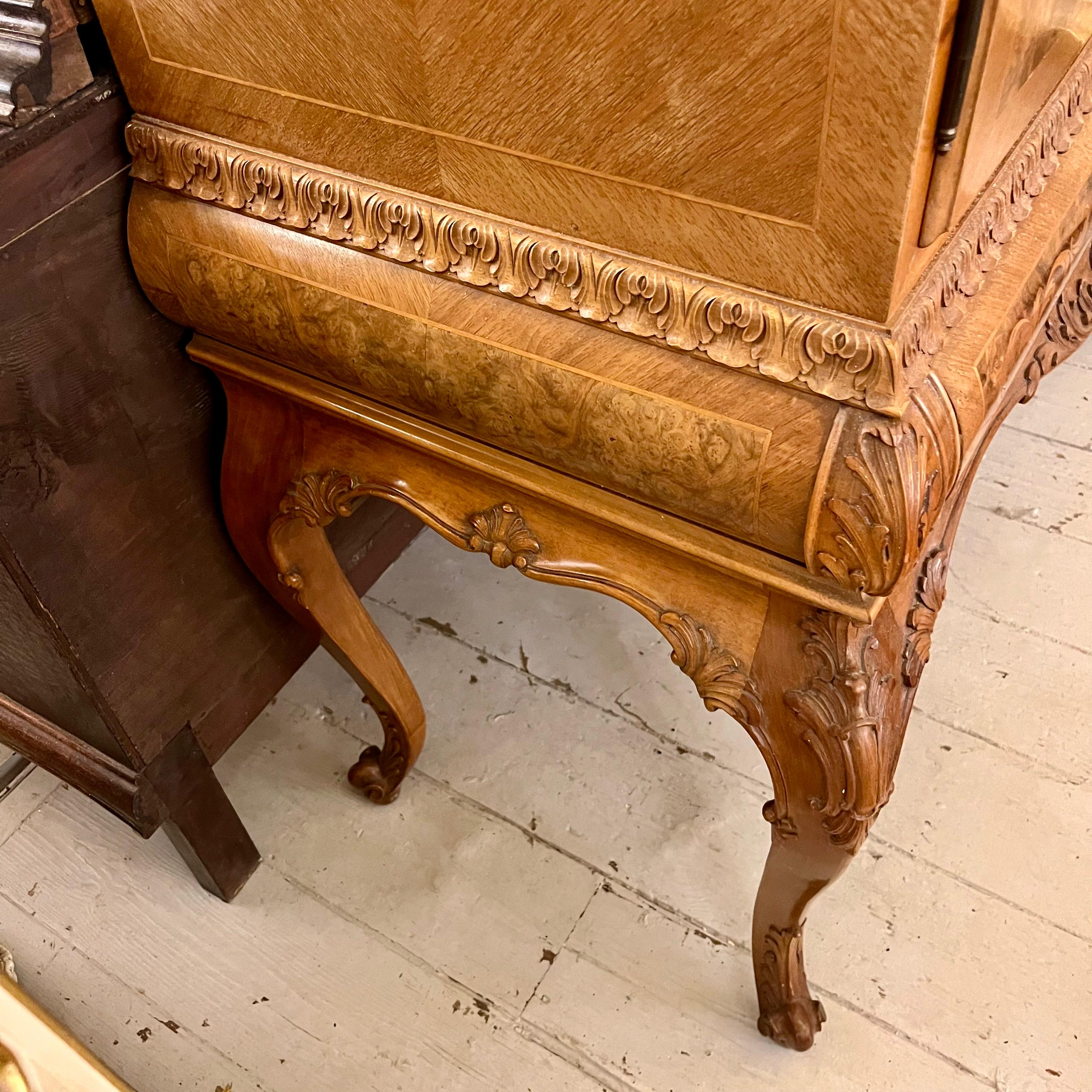 Italian Inlaid Walnut Secretaire, c. 1950s - SOLD