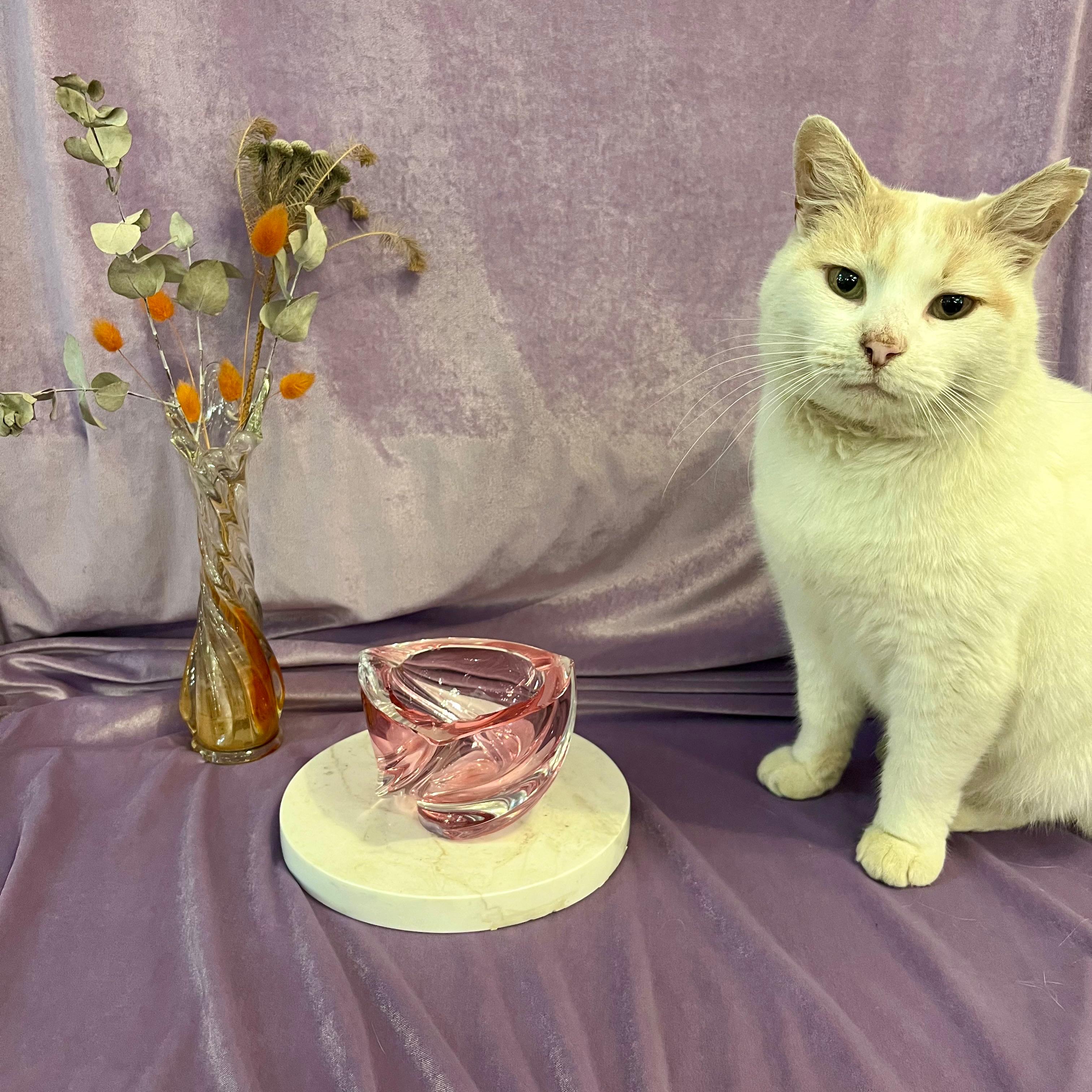 Beautiful Rose Pink Murano Glass Ashtray - SOLD