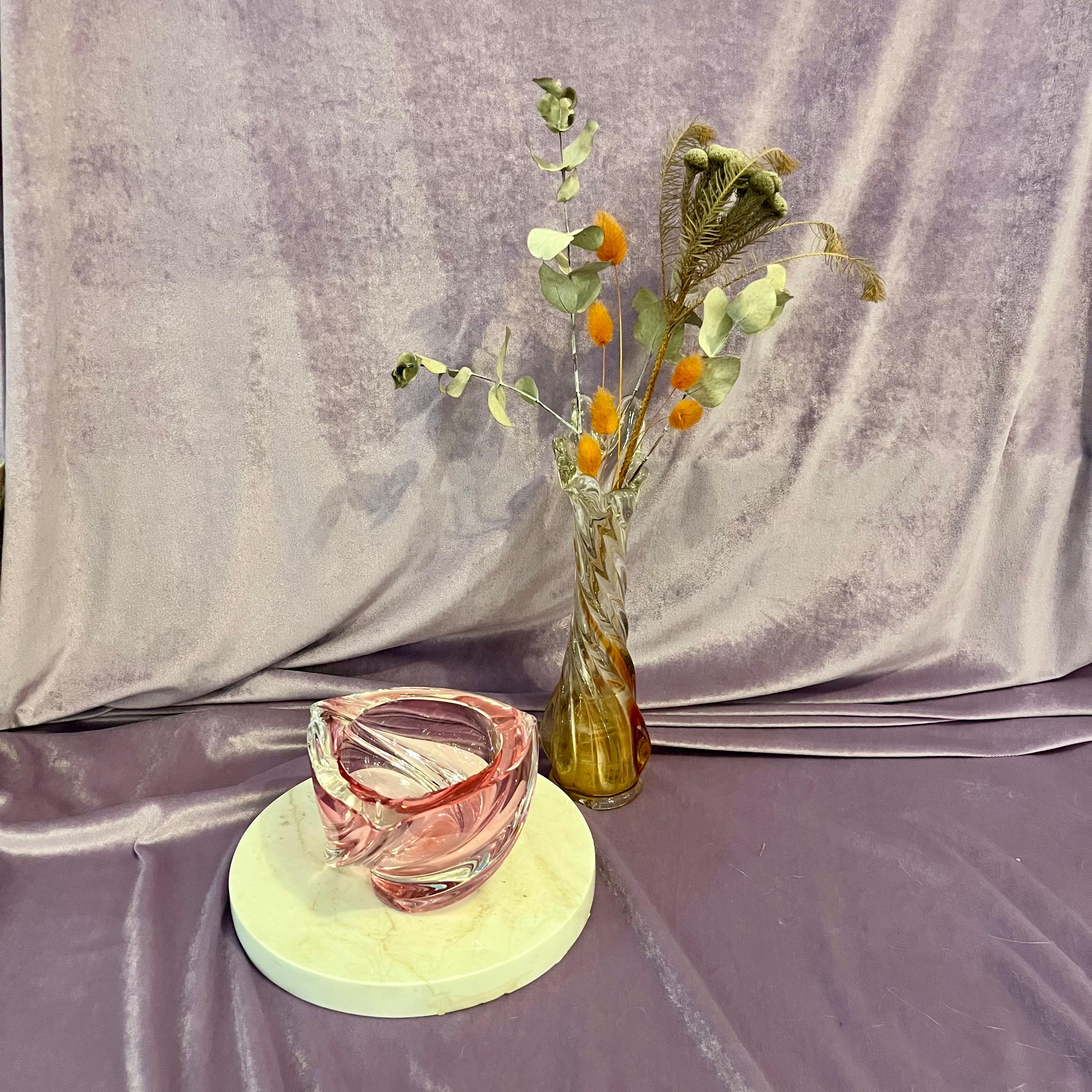 Beautiful Rose Pink Murano Glass Ashtray - SOLD