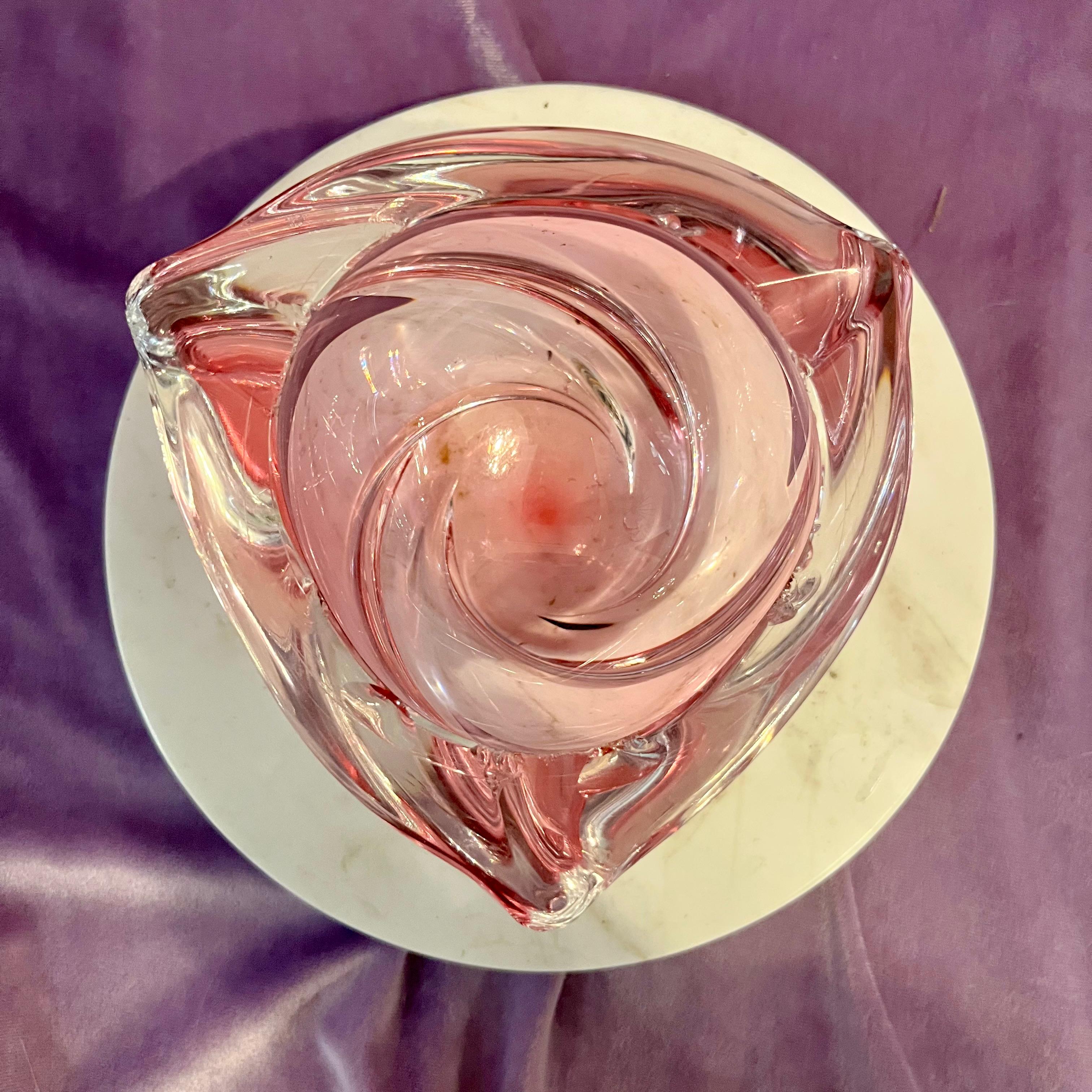 Beautiful Rose Pink Murano Glass Ashtray - SOLD