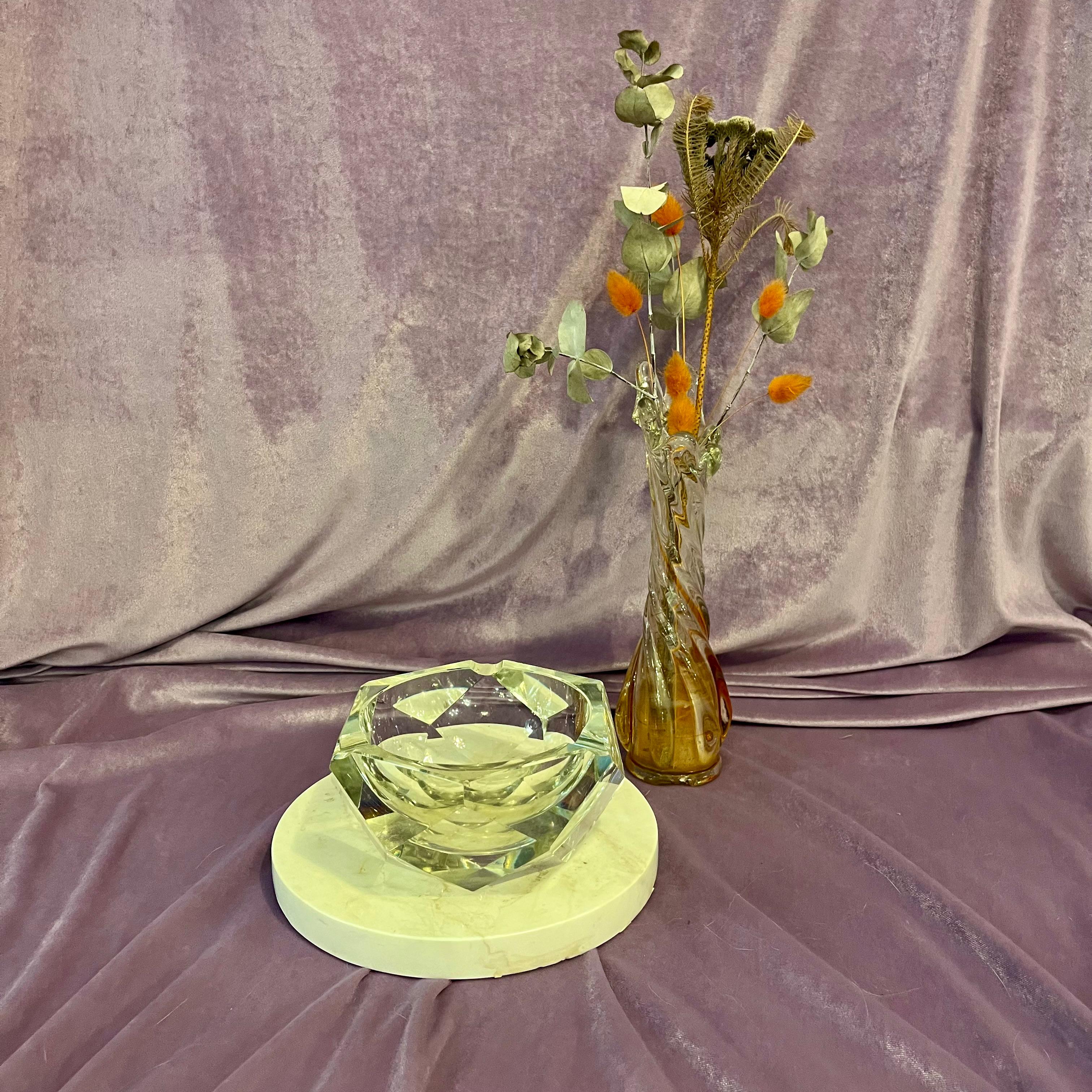 Geometric Clear Murano Ashtray