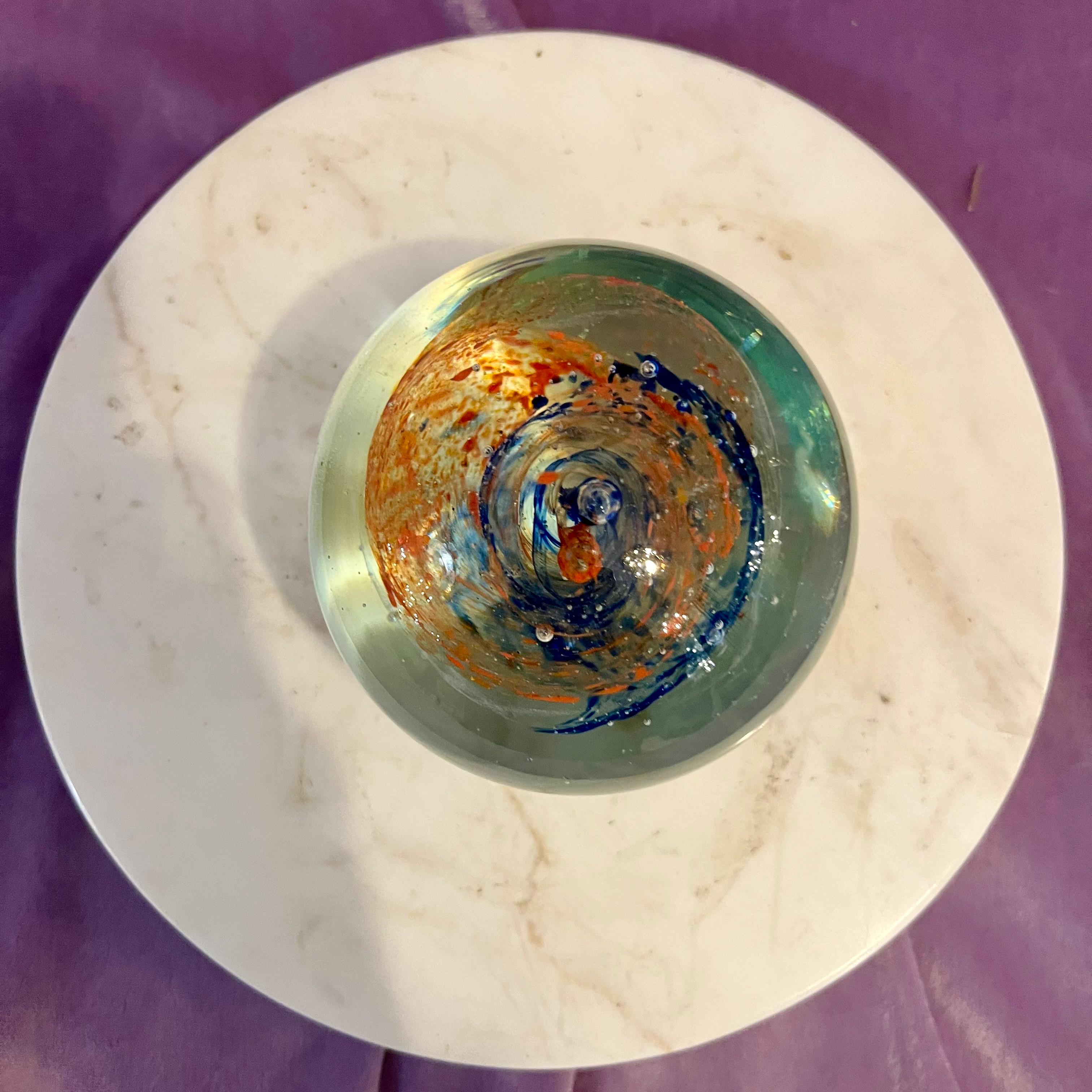 Vintage Art Glass Paperweight, Swirl Motif, c. Late 20th Century - SOLD