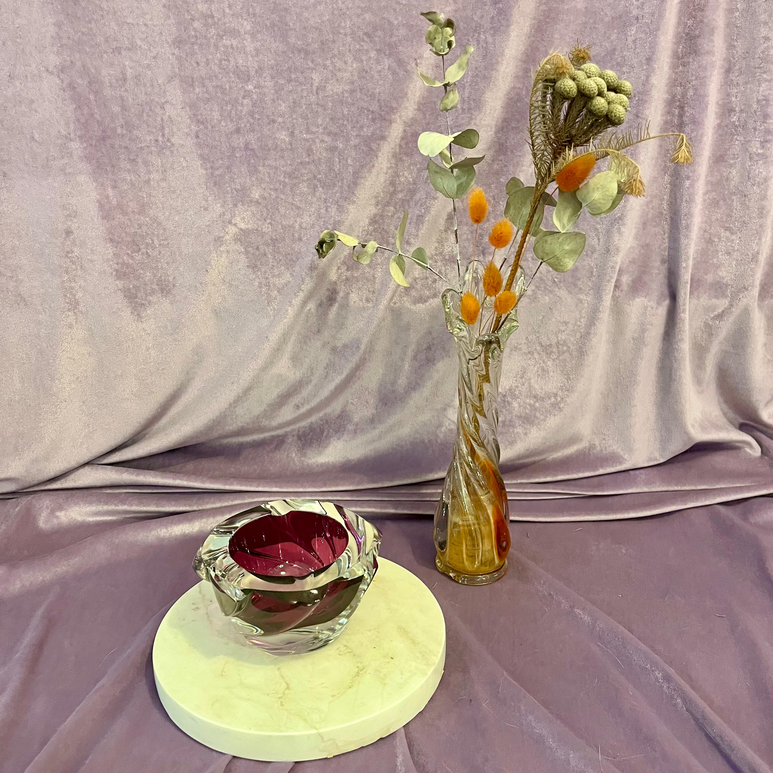 Pretty Plum Twisted Murano Ashtray