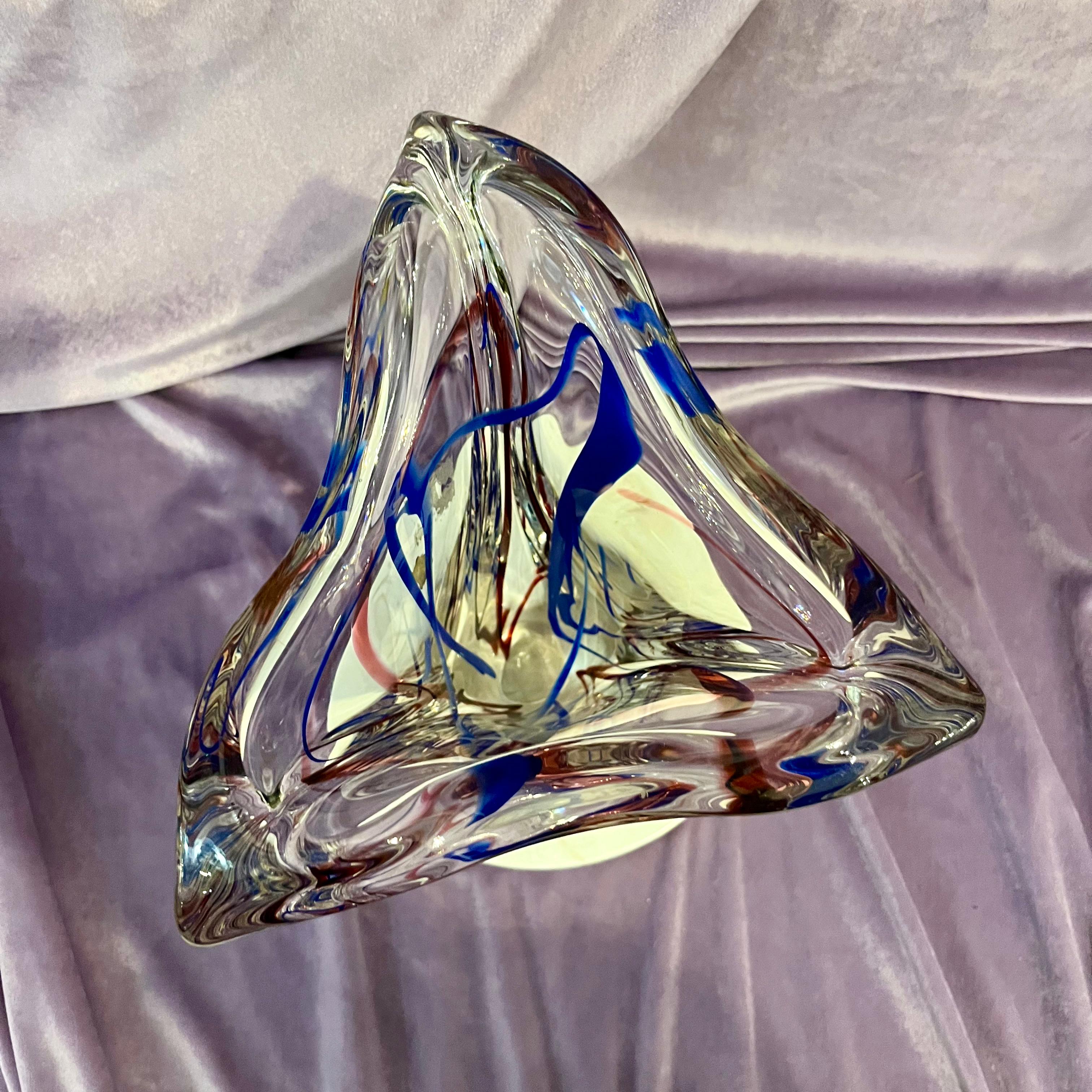 Murano Red and Blue Swirl Vase