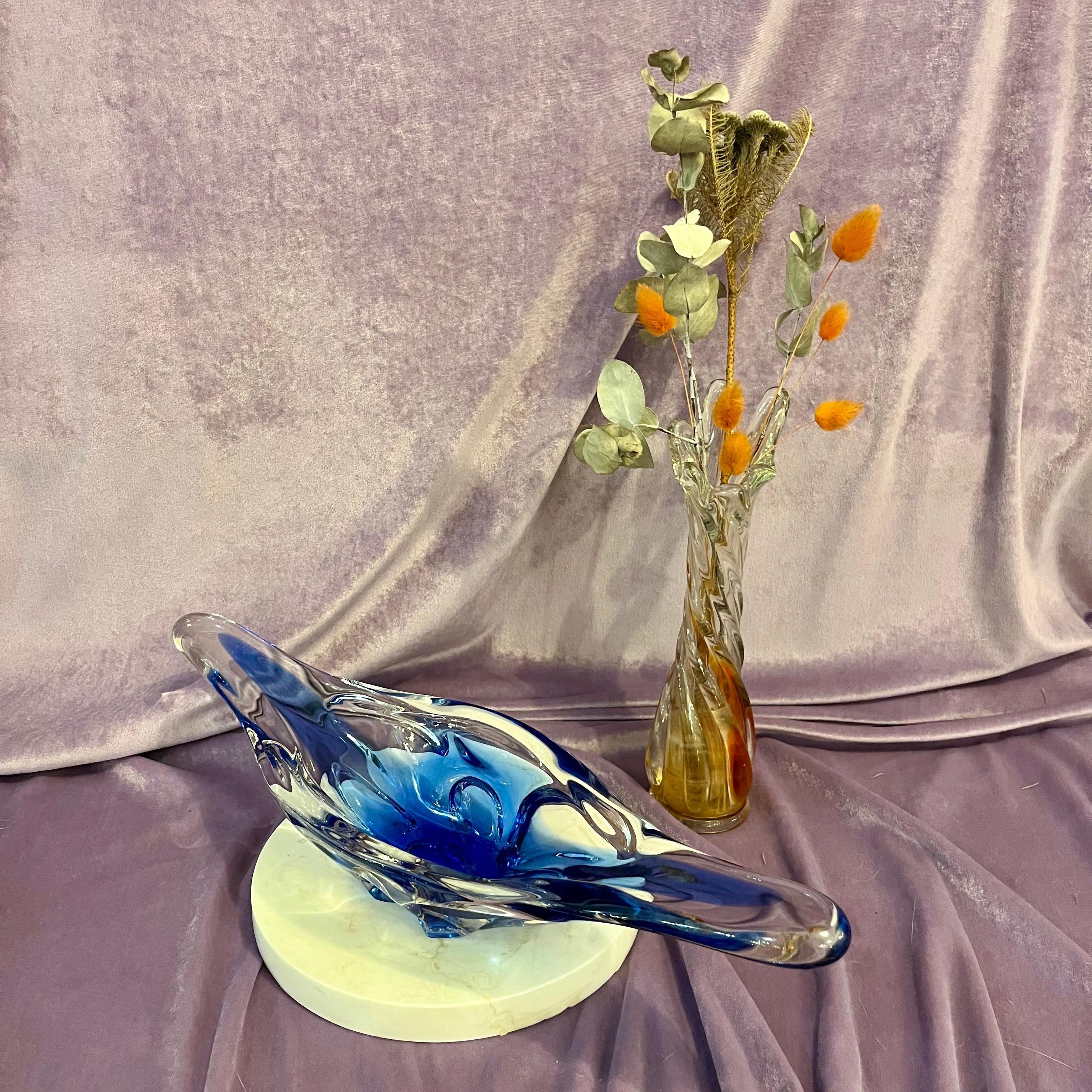 Beautiful Vivid Blue Murano Dish - SOLD