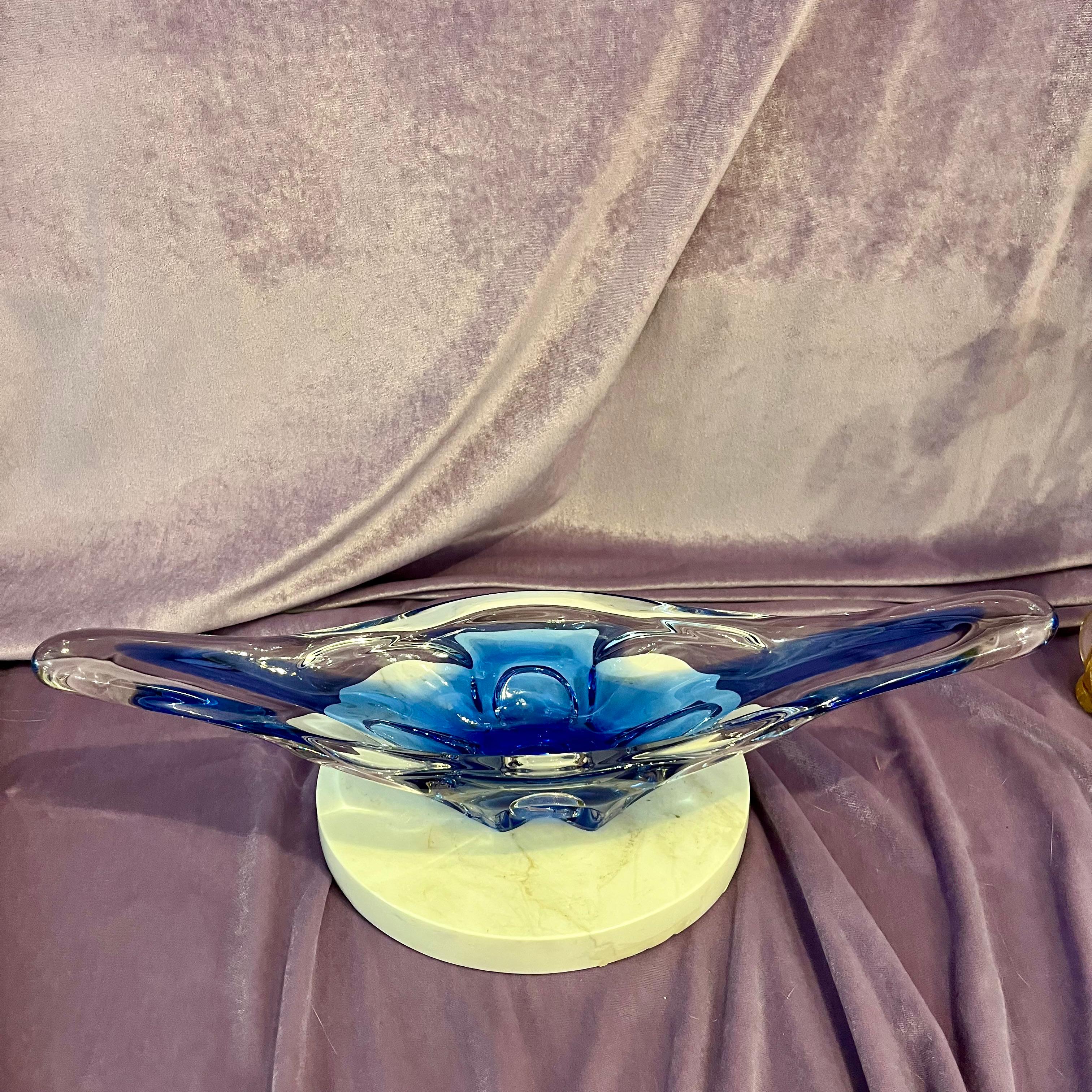 Beautiful Vivid Blue Murano Dish - SOLD