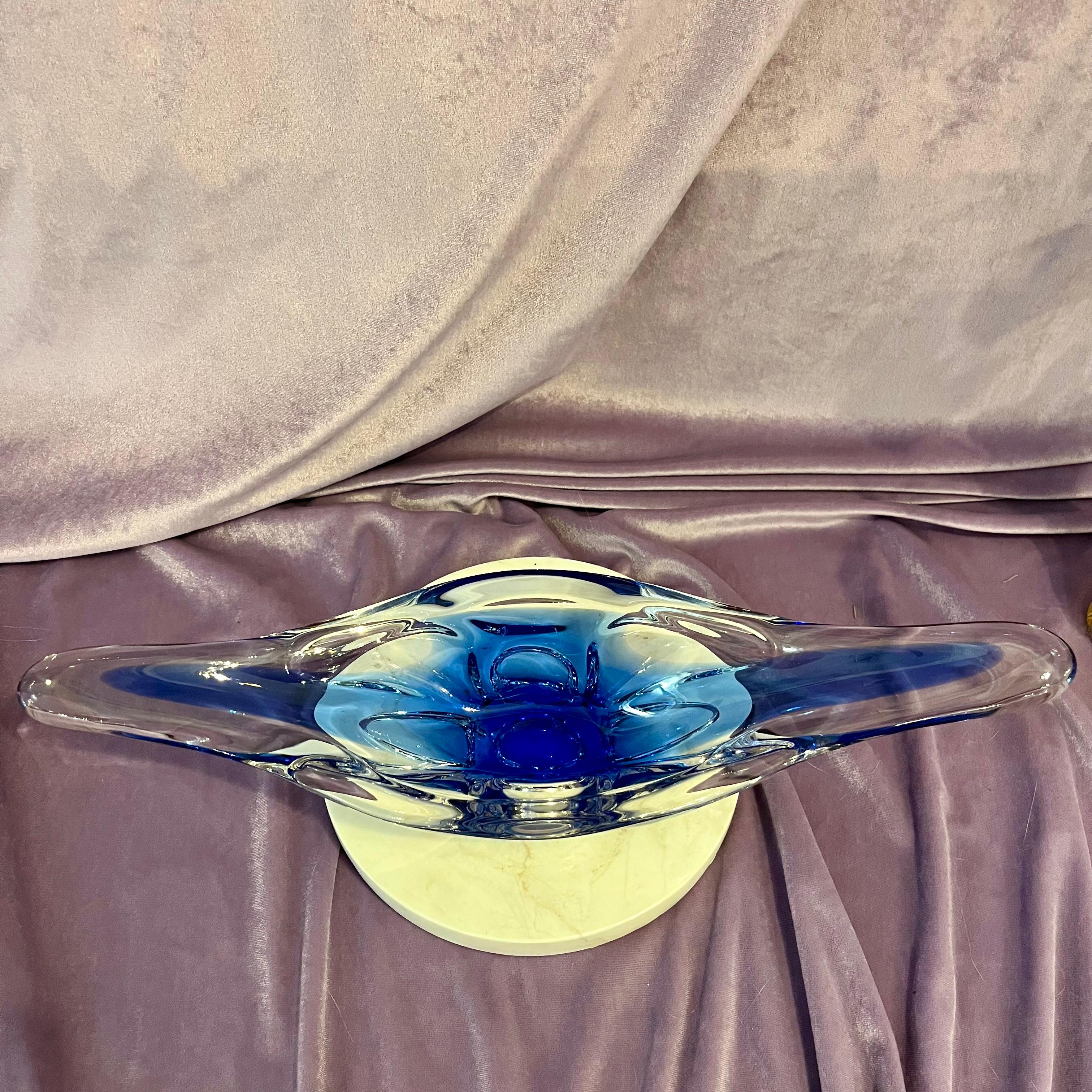 Beautiful Vivid Blue Murano Dish - SOLD