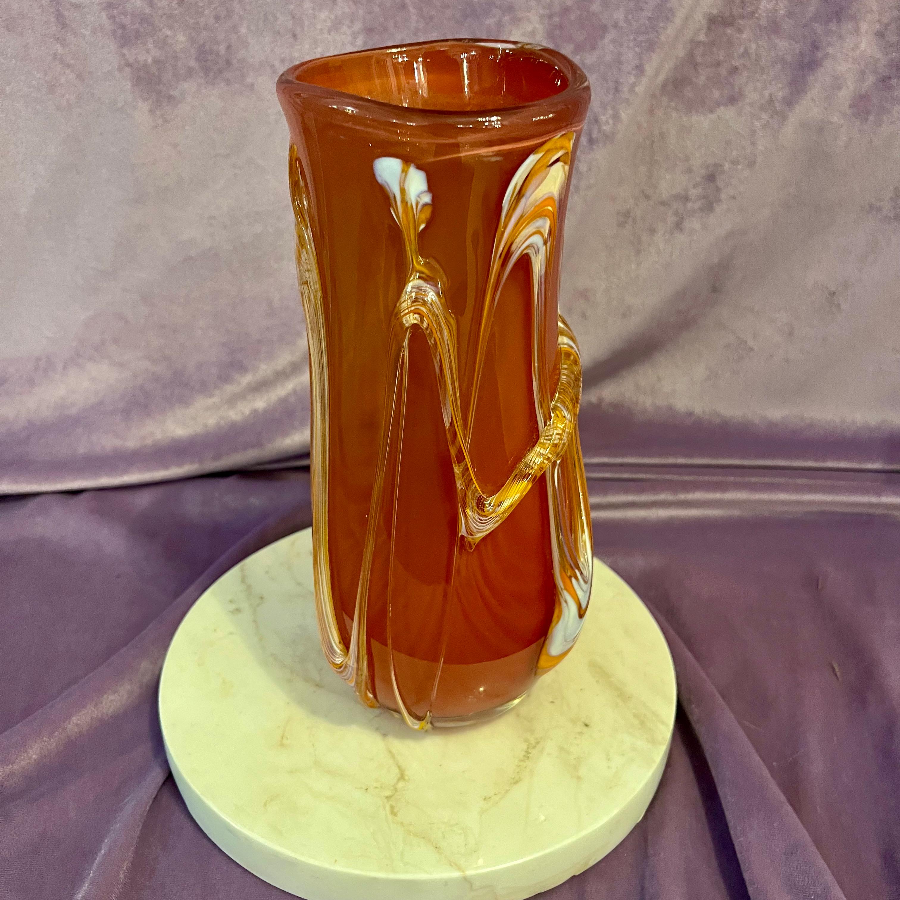 Vintage Val Saint Lambert Art Glass Vase
