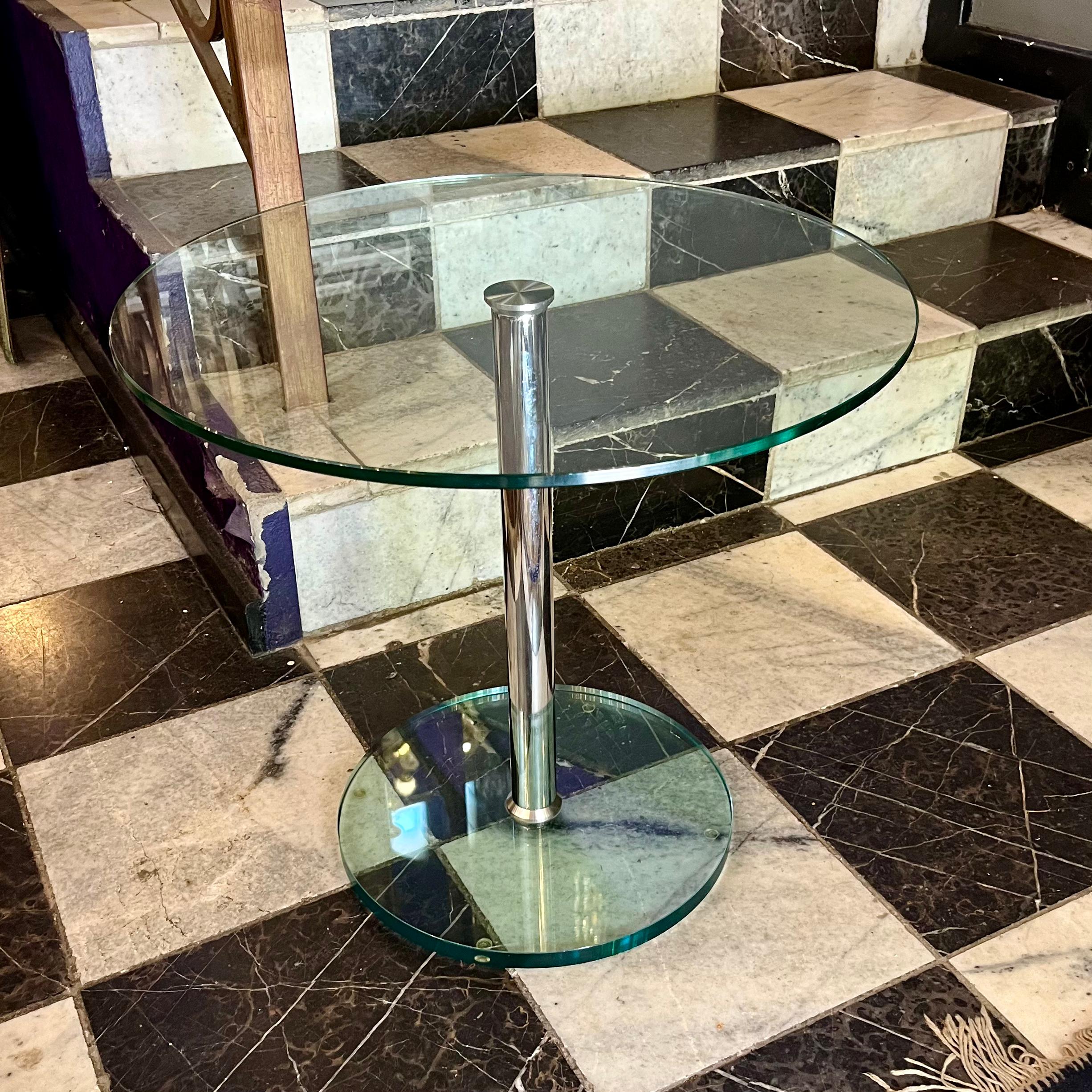 Contemporary Glass and Steel Table