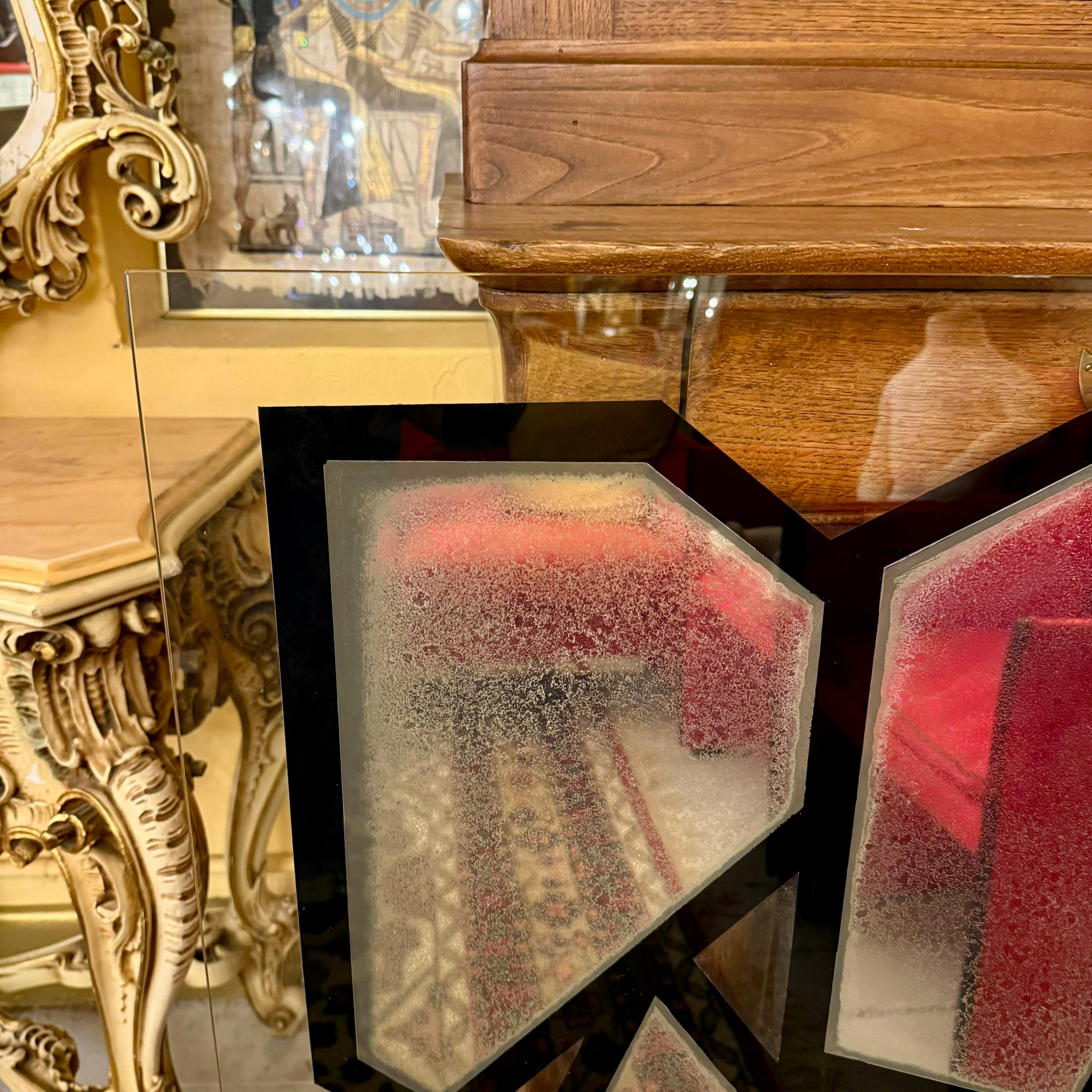 Antique Knotty Black Mirror